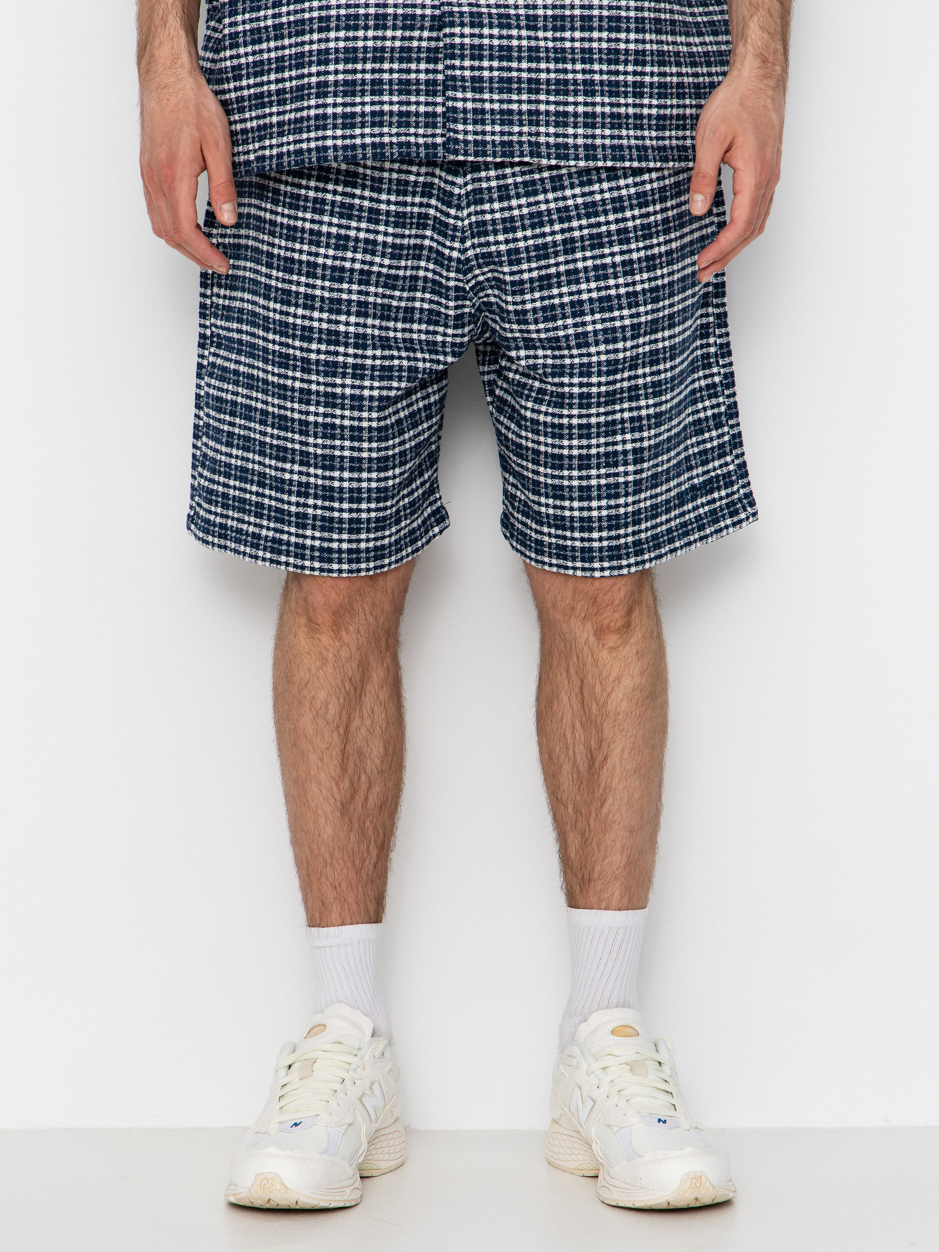 Kraťasy Carhartt WIP Kander (kander check/blue river)