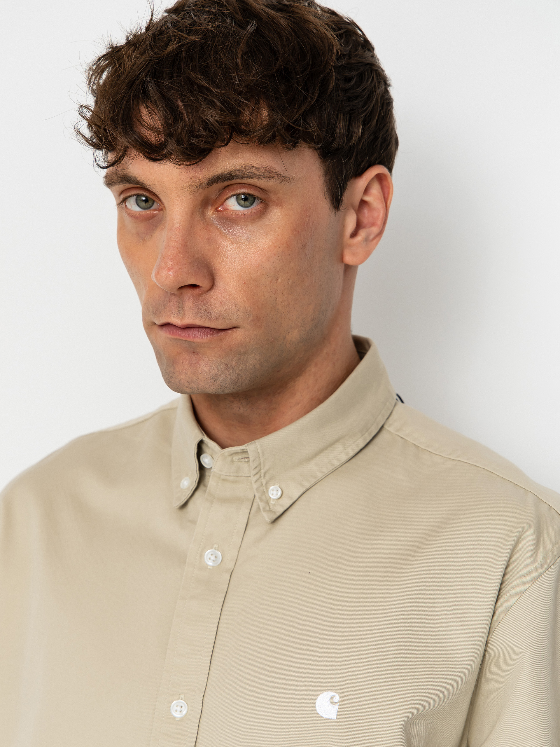 Košile Carhartt WIP Madison (stone/white)