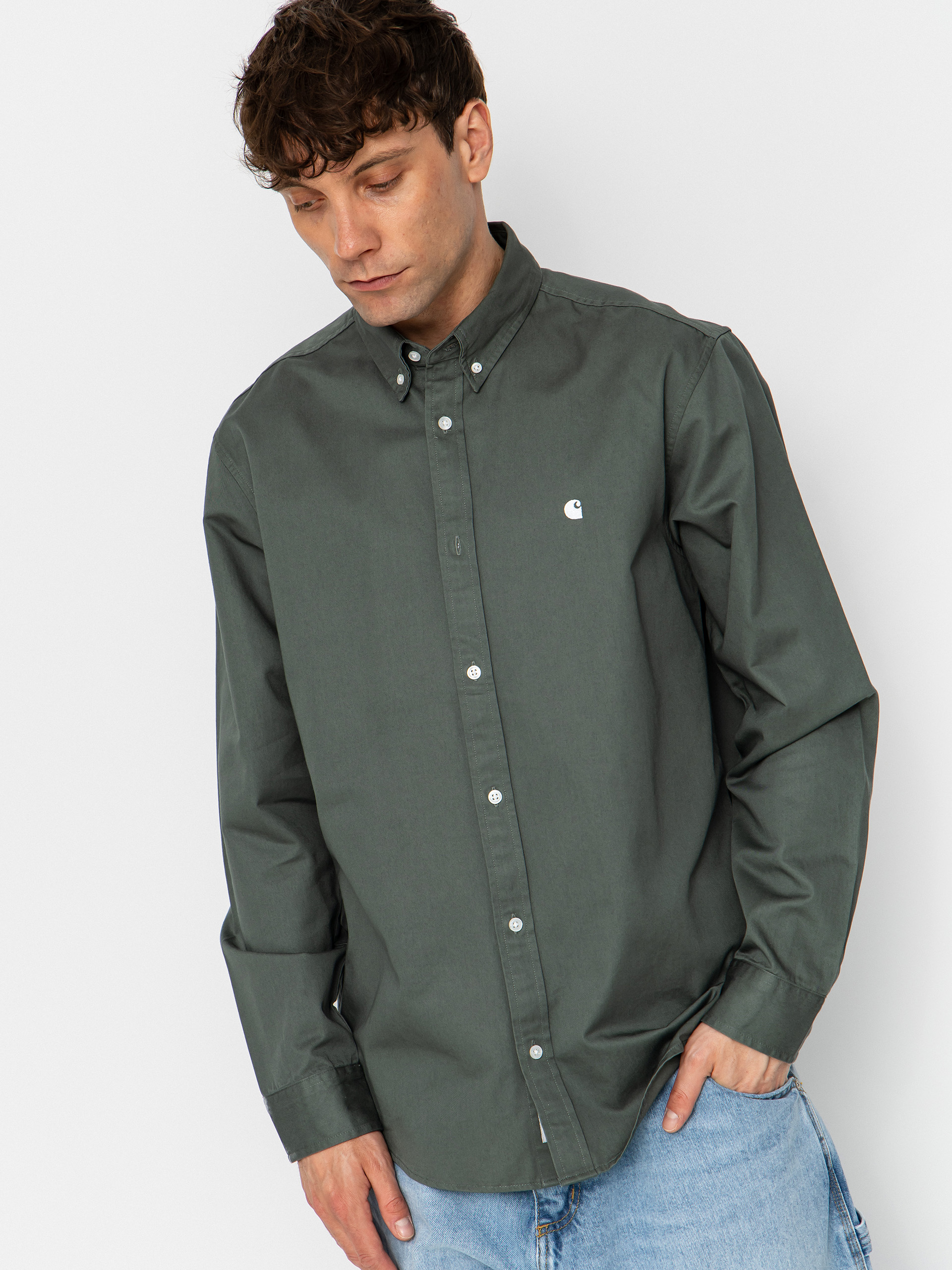 Košile Carhartt WIP Madison (velvet green/white)