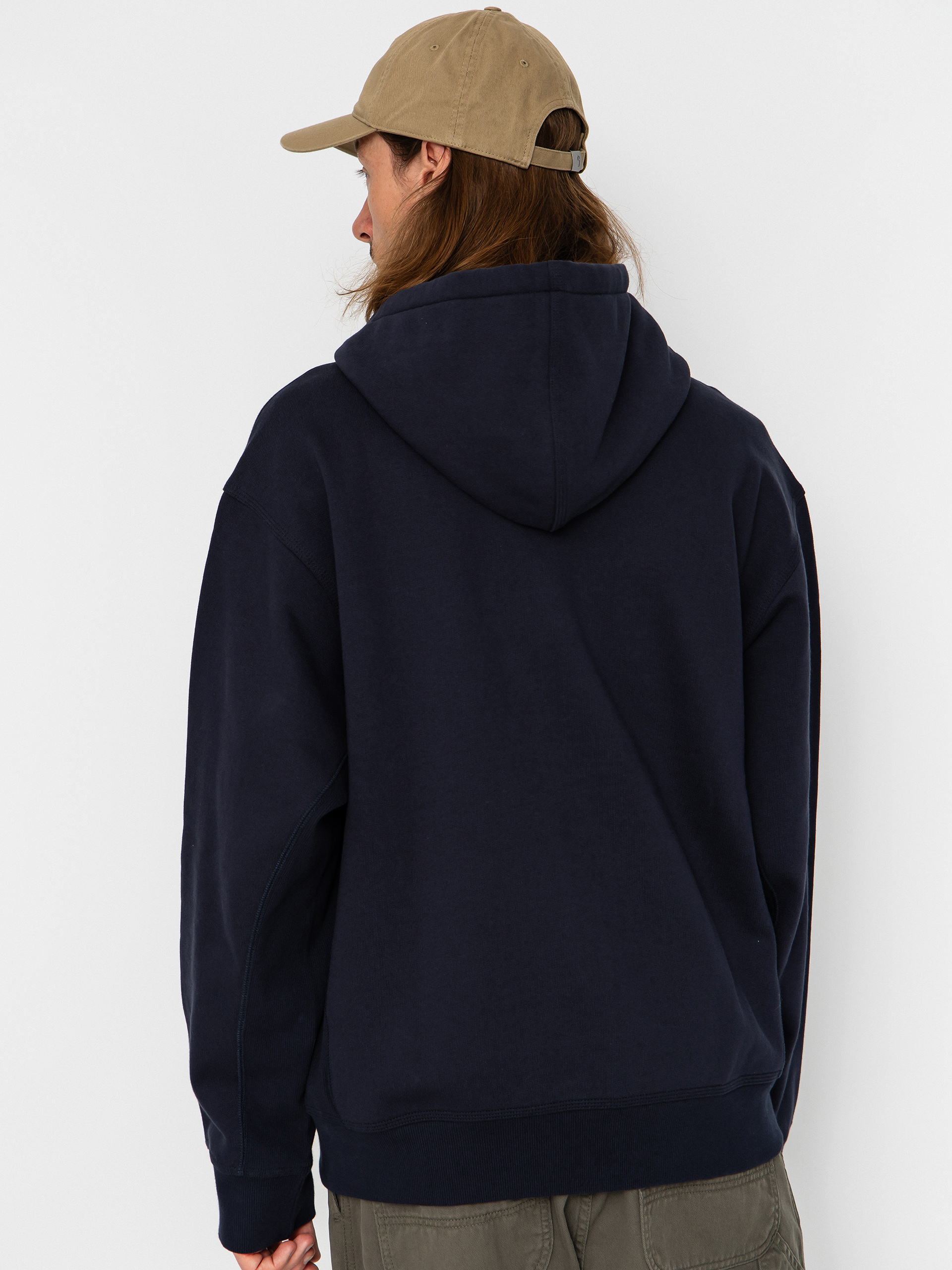Mikina s kapucí Carhartt WIP American Script ZHD (deep night)