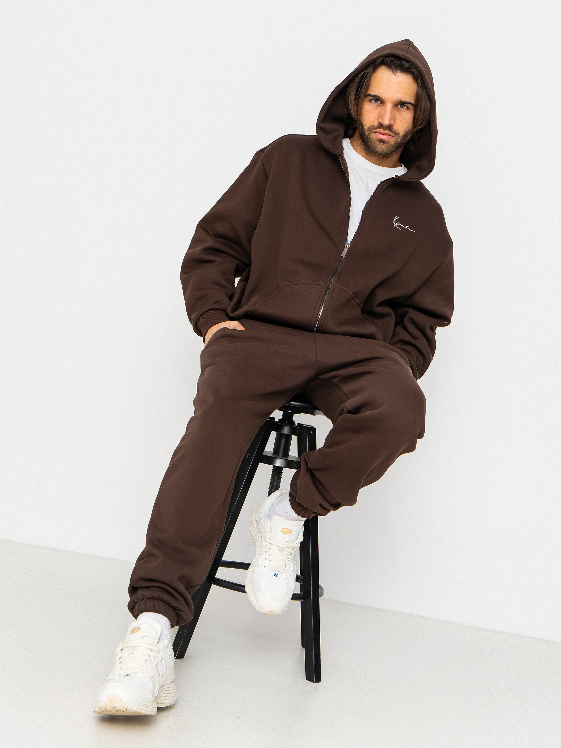 Mikina s kapucí Karl Kani Small Signature Essential ZHD (brown)