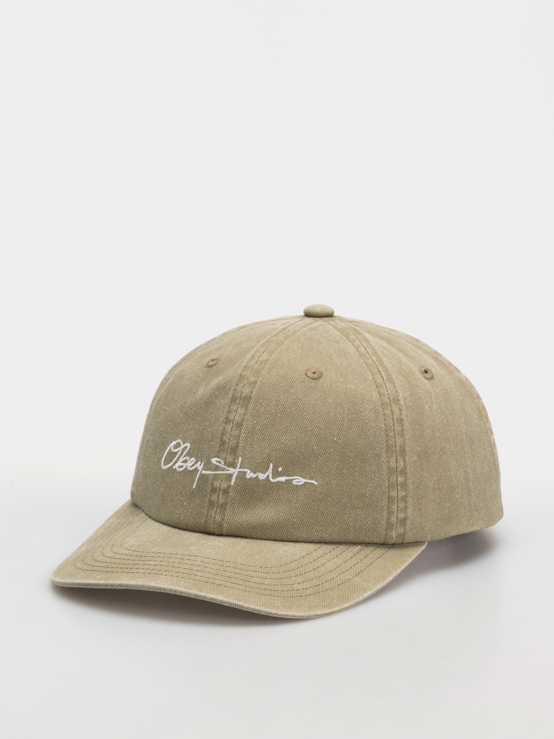 Kšiltovka  OBEY Pigment Signature (pigment khaki)