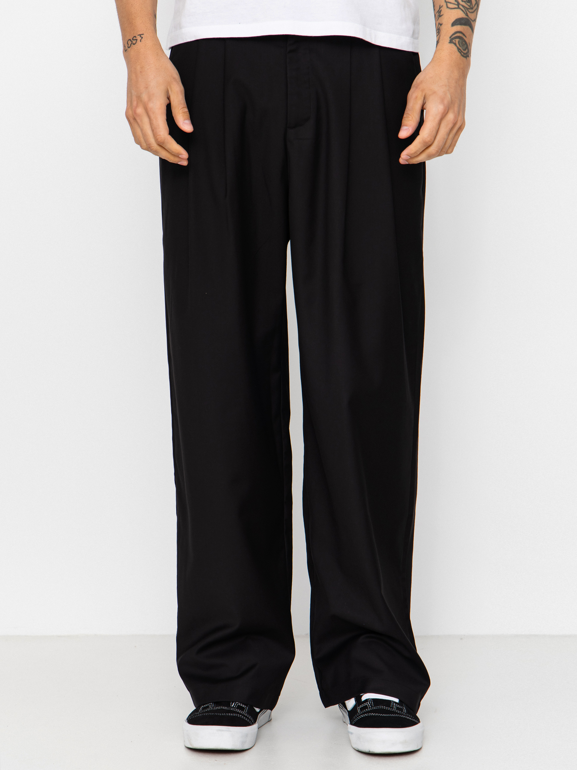 Kalhoty Wasted Paris Pleated (black)