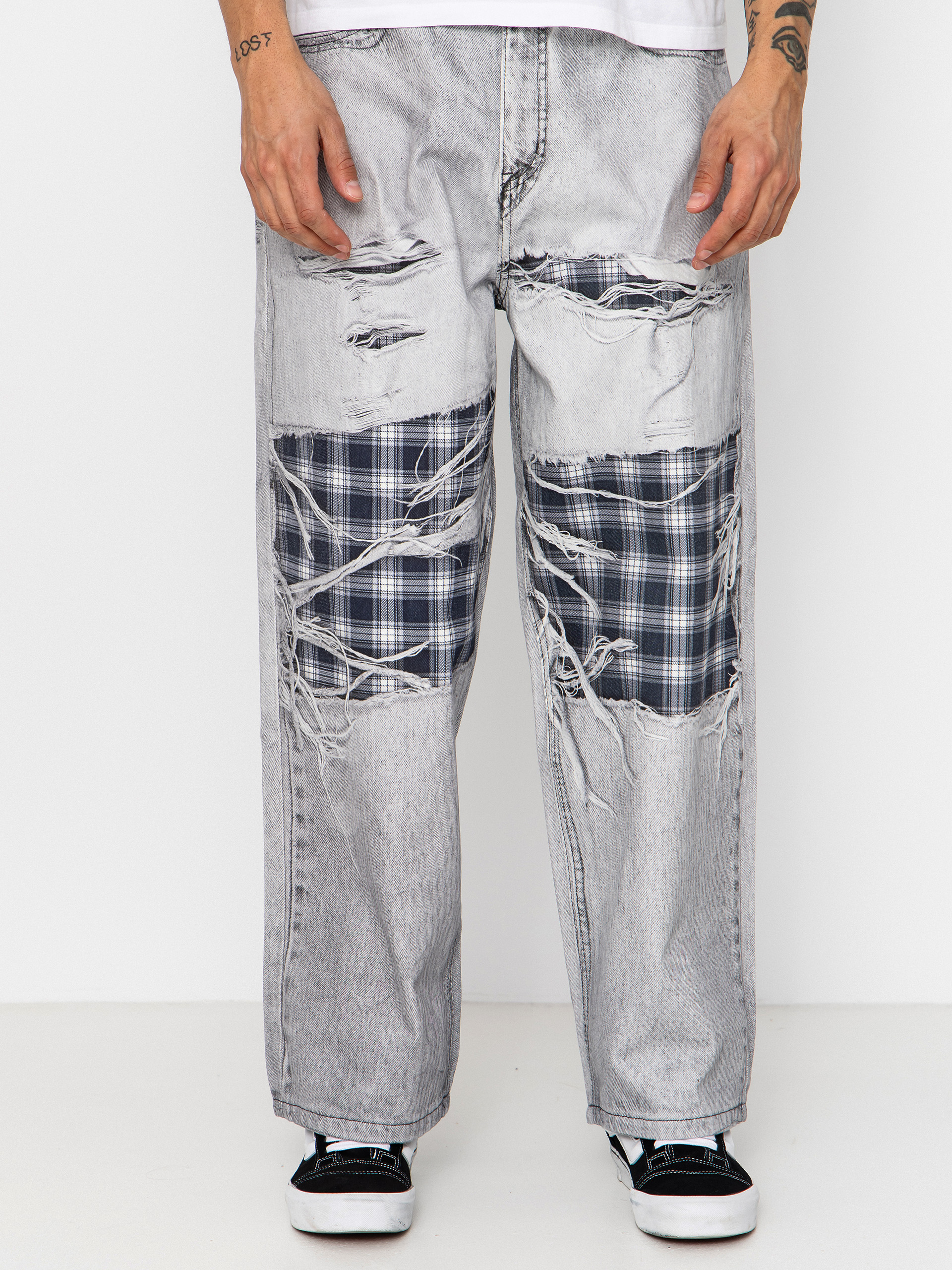 Kalhoty Wasted Paris Trompe L'Oeil Grant (faded grey)