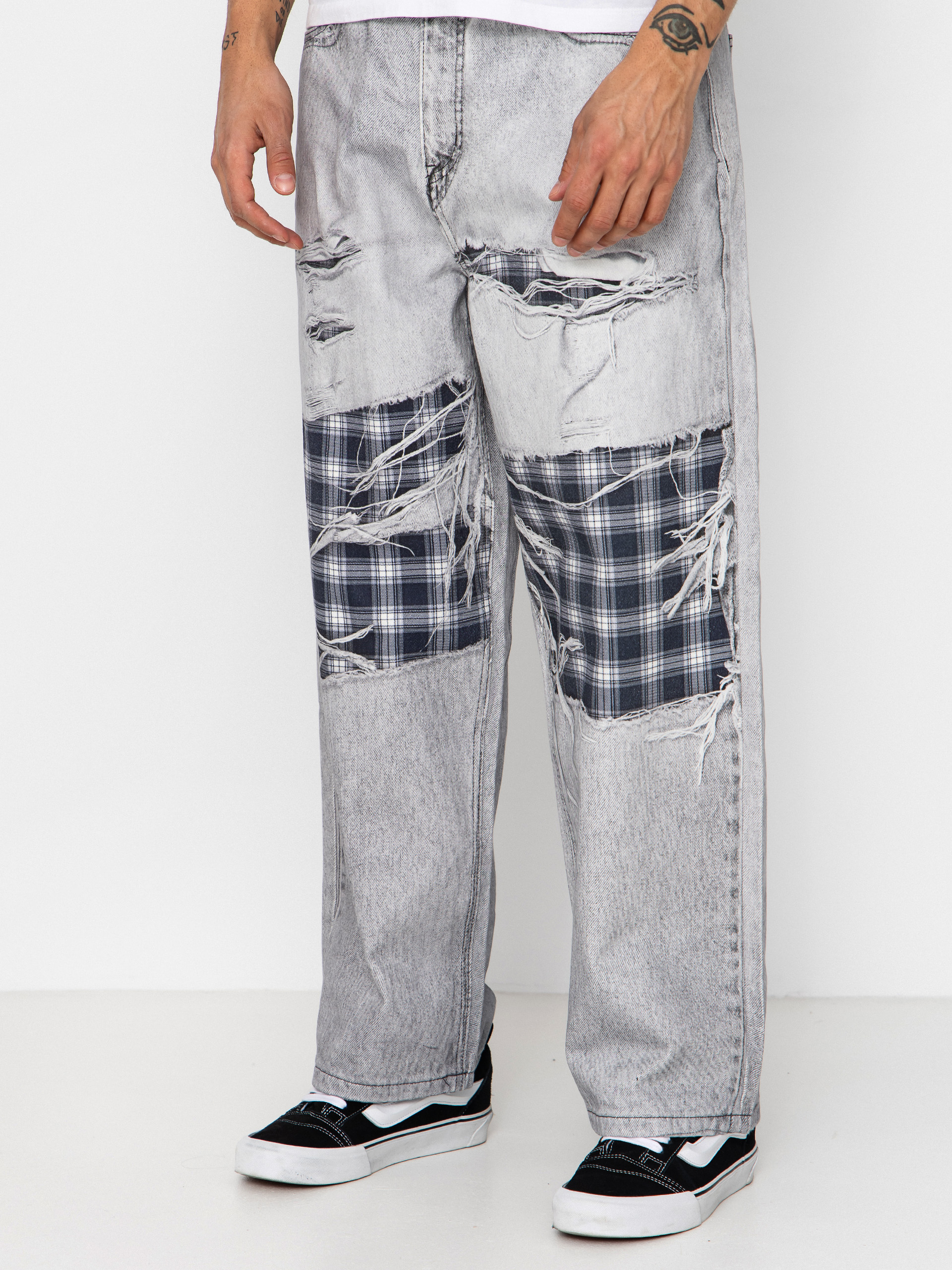 Kalhoty Wasted Paris Trompe L'Oeil Grant (faded grey)