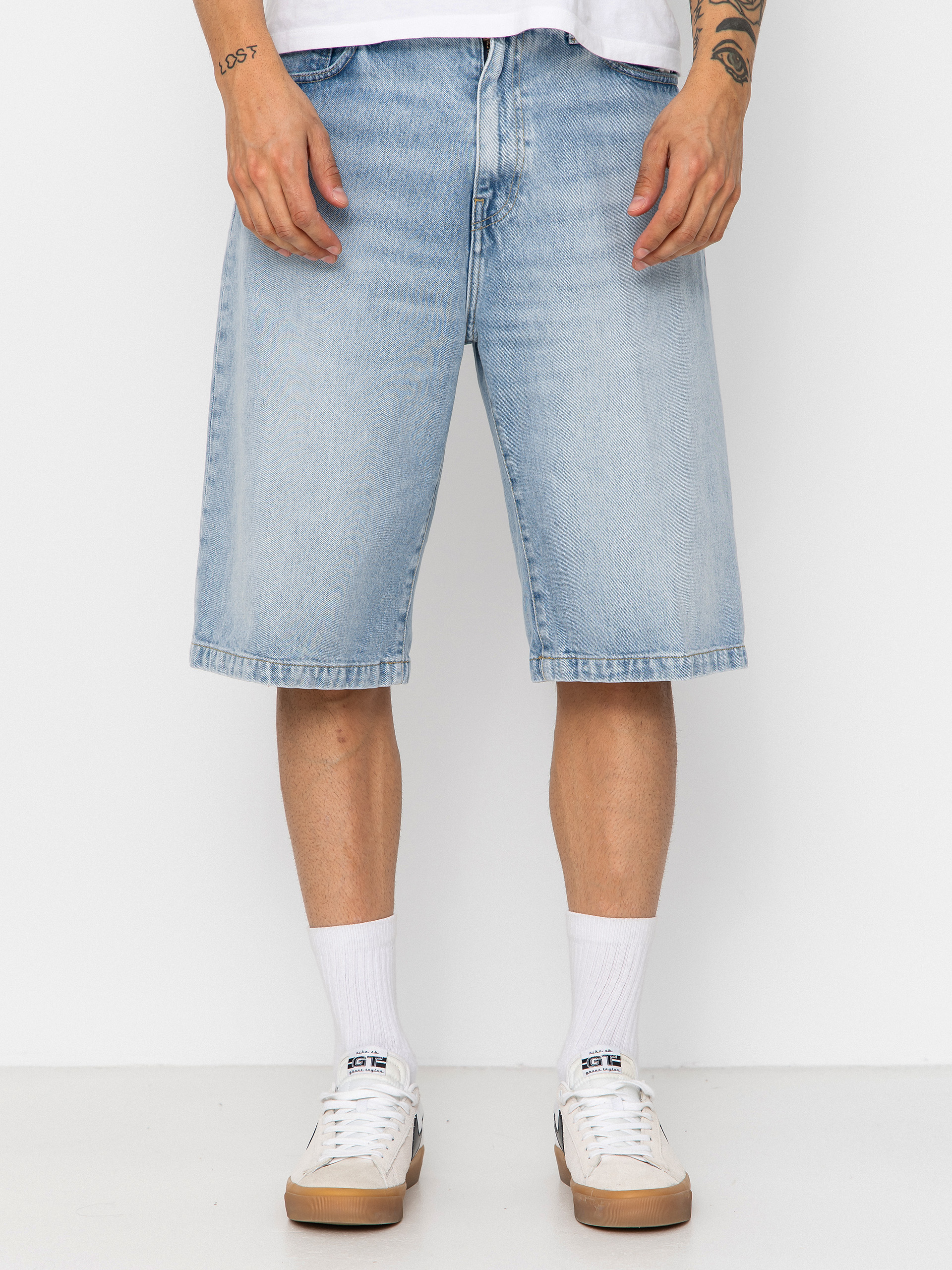Kraťasy Carhartt WIP Langdon (blue heavy worn bleached)