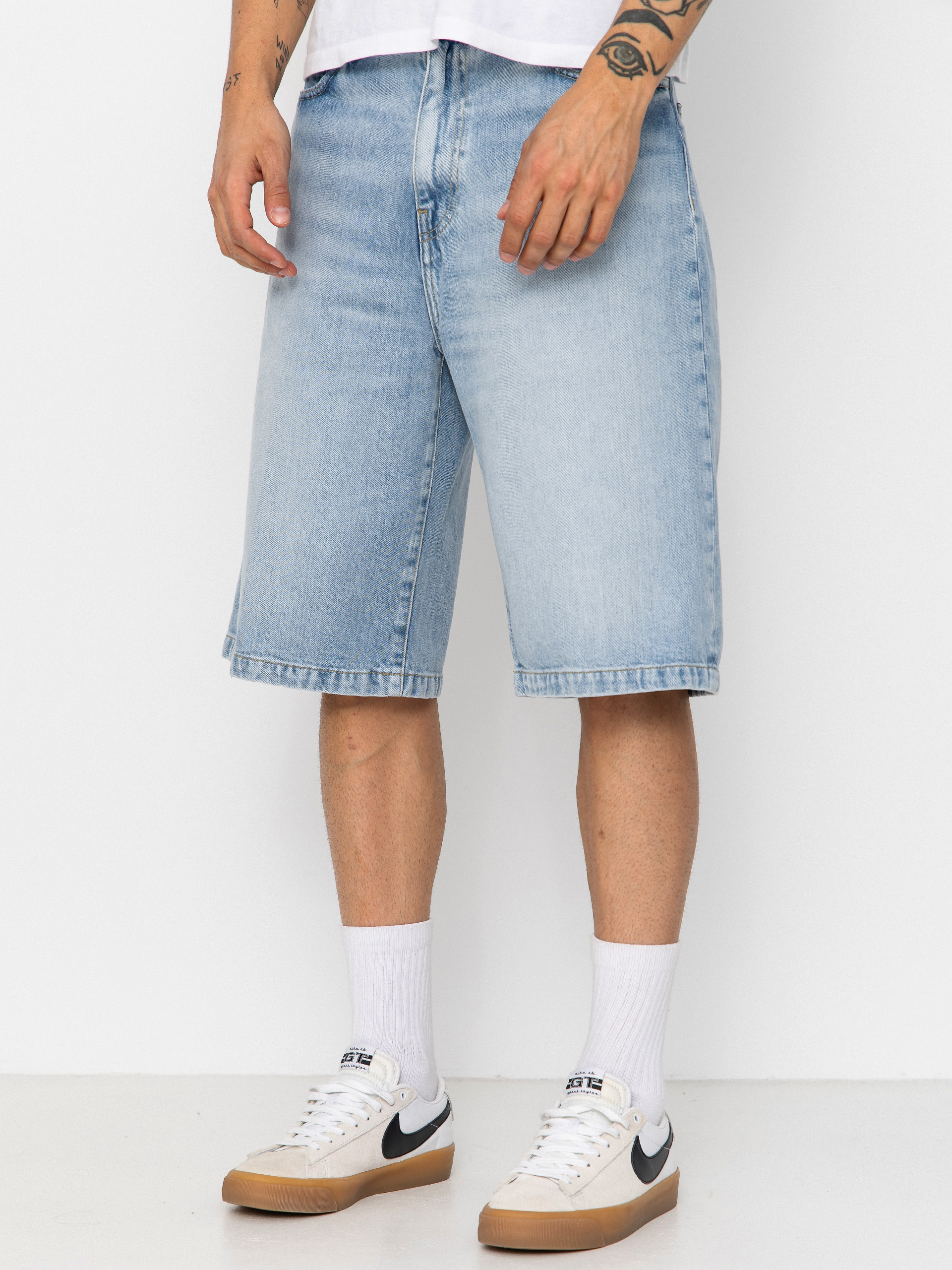 Kraťasy Carhartt WIP Langdon (blue heavy worn bleached)