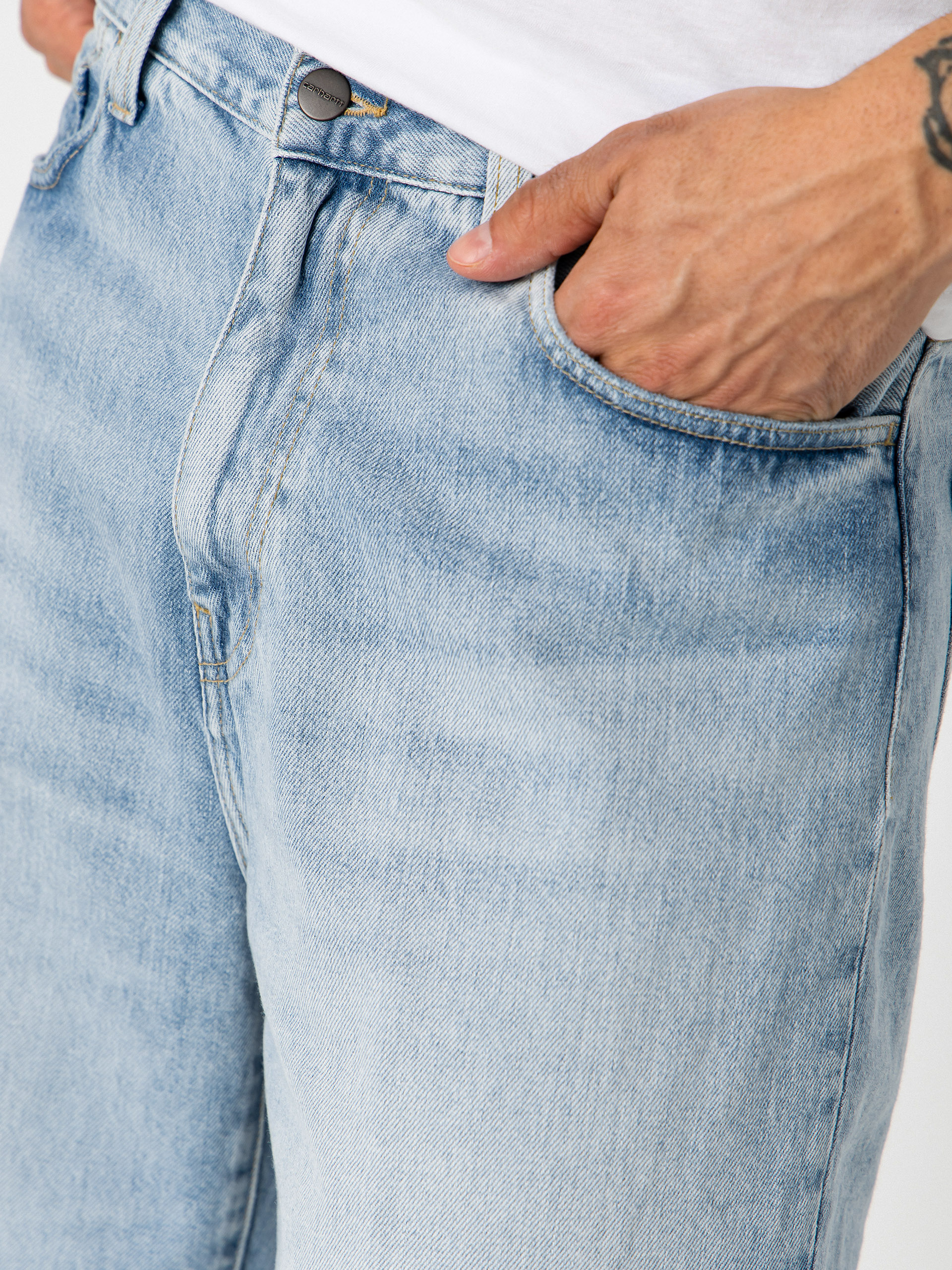 Kraťasy Carhartt WIP Langdon (blue heavy worn bleached)