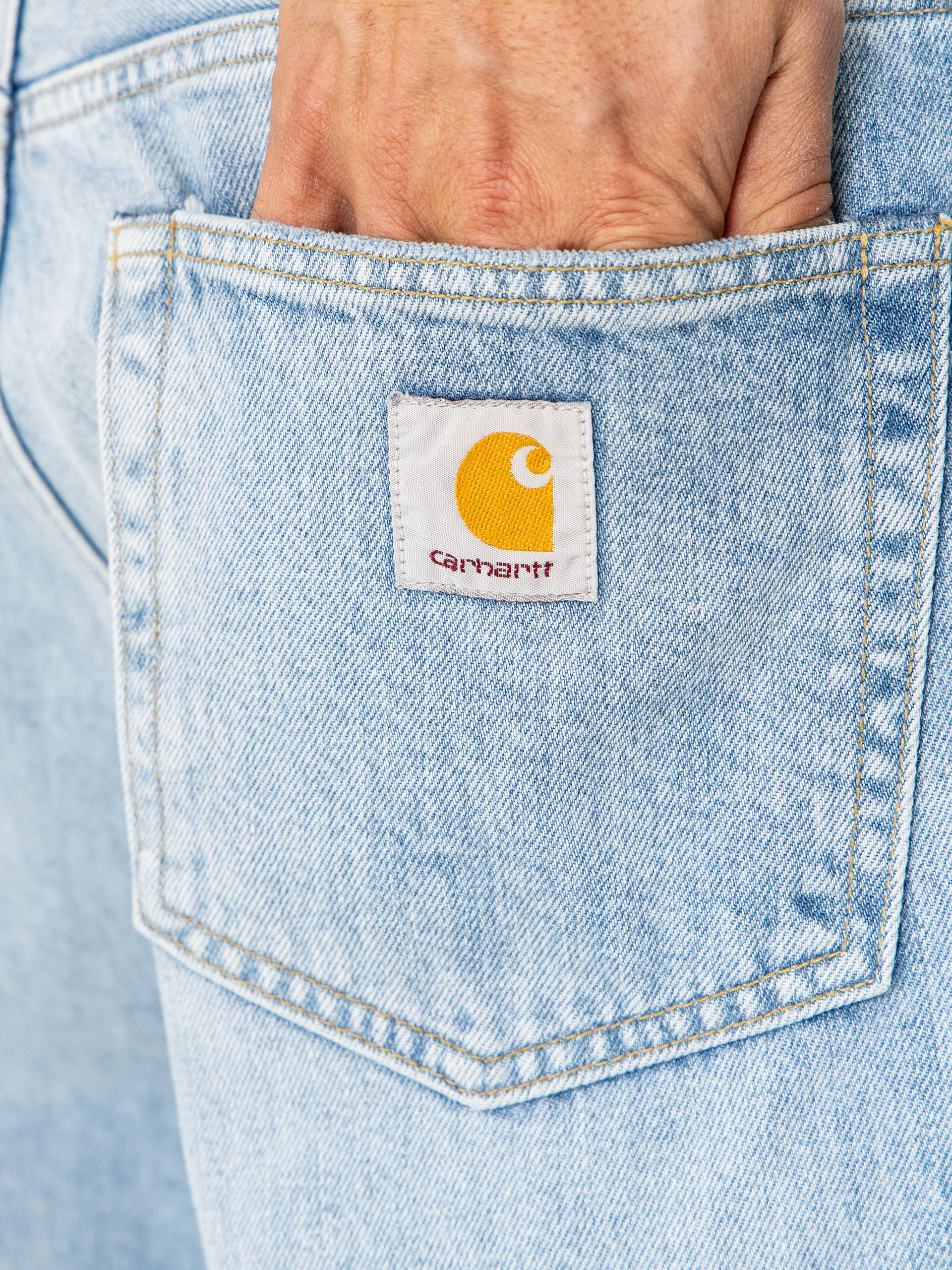 Kraťasy Carhartt WIP Langdon (blue heavy worn bleached)
