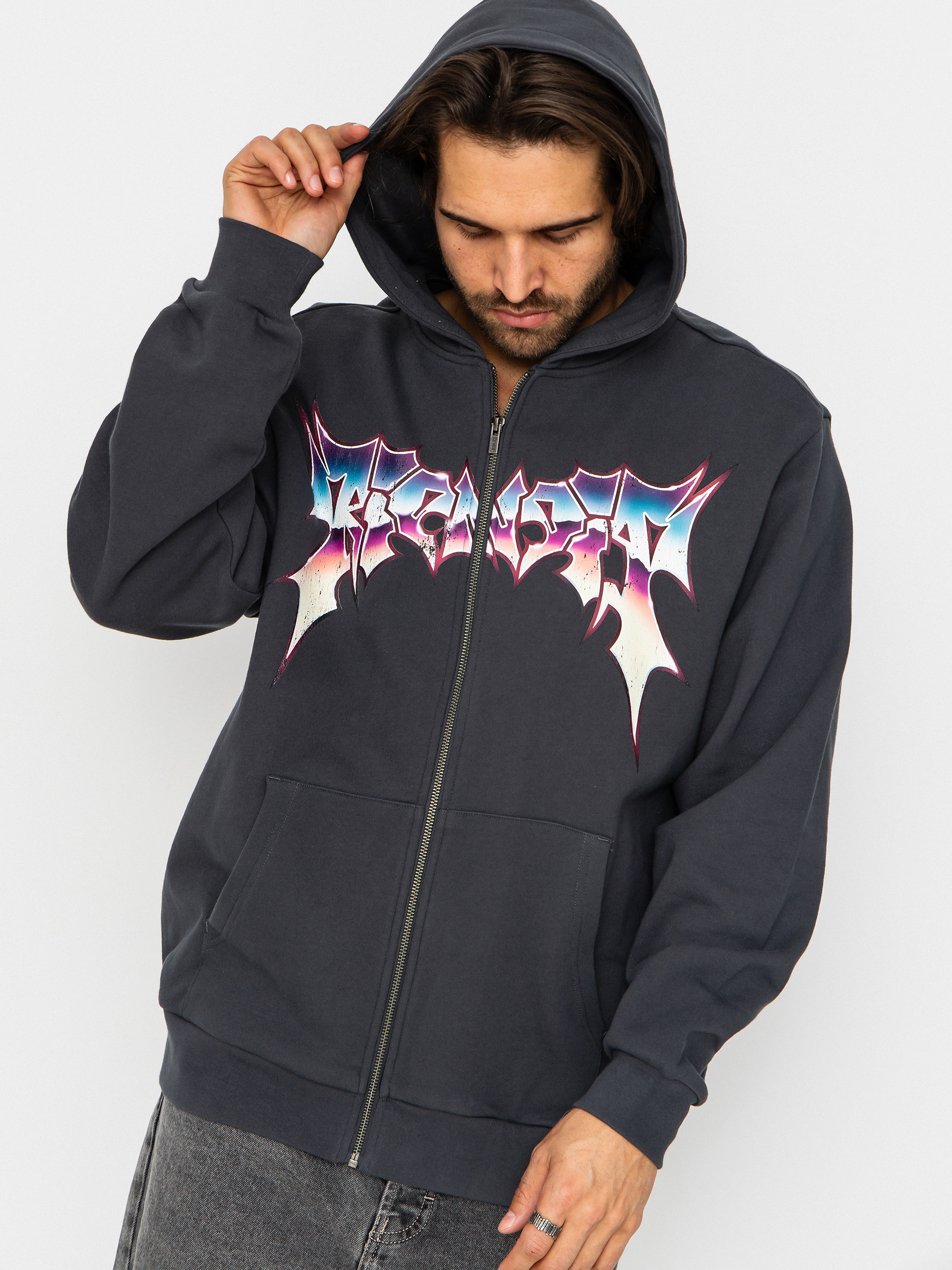 Mikina s kapucí RipNDip Noid ZHD (charcoal wash)