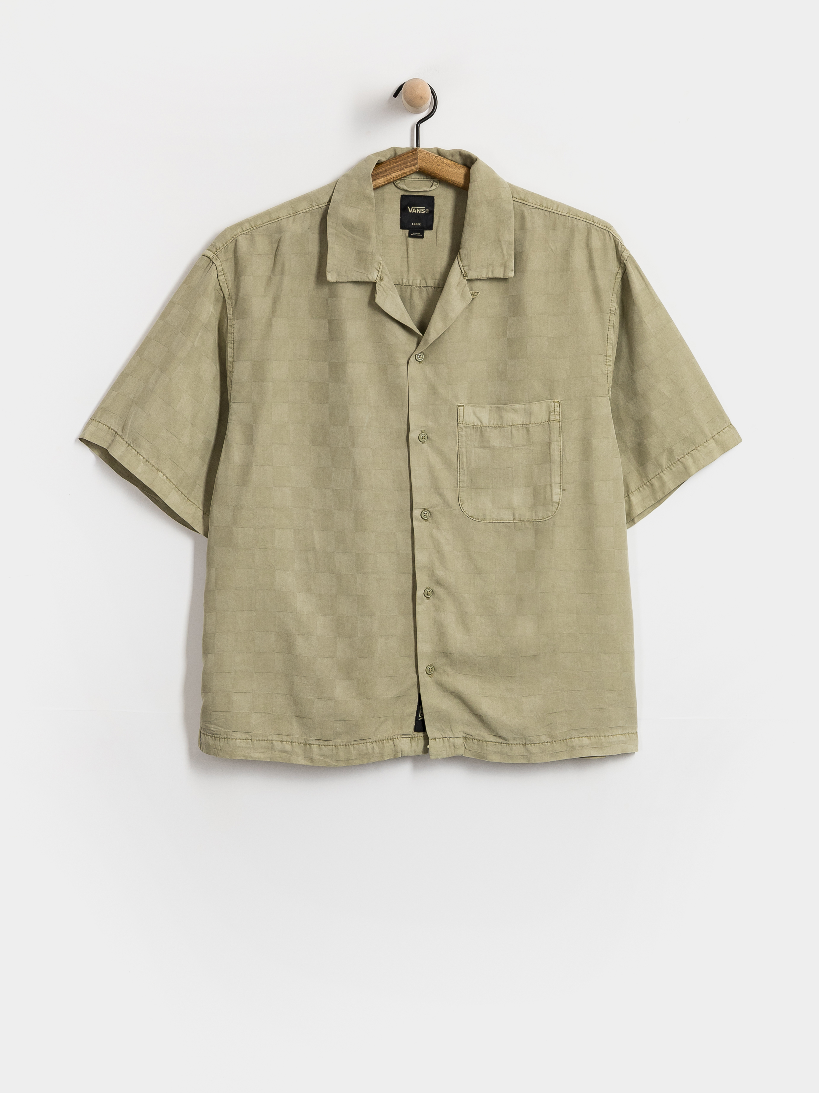 Košile Vans Van Doren Tencel Check Camp (soft sage)