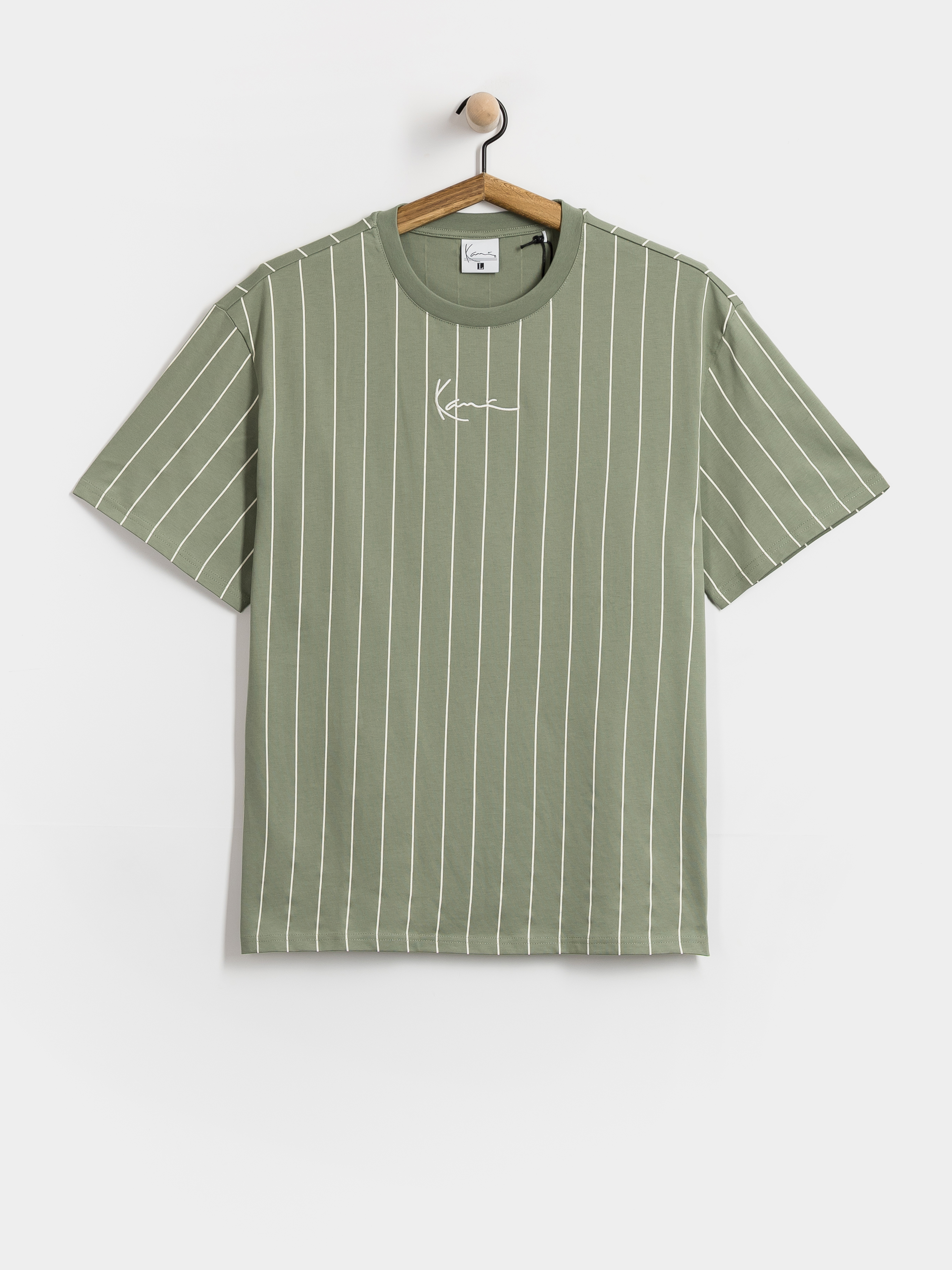 Tričko Karl Kani Small Signature Pinstripe (green)
