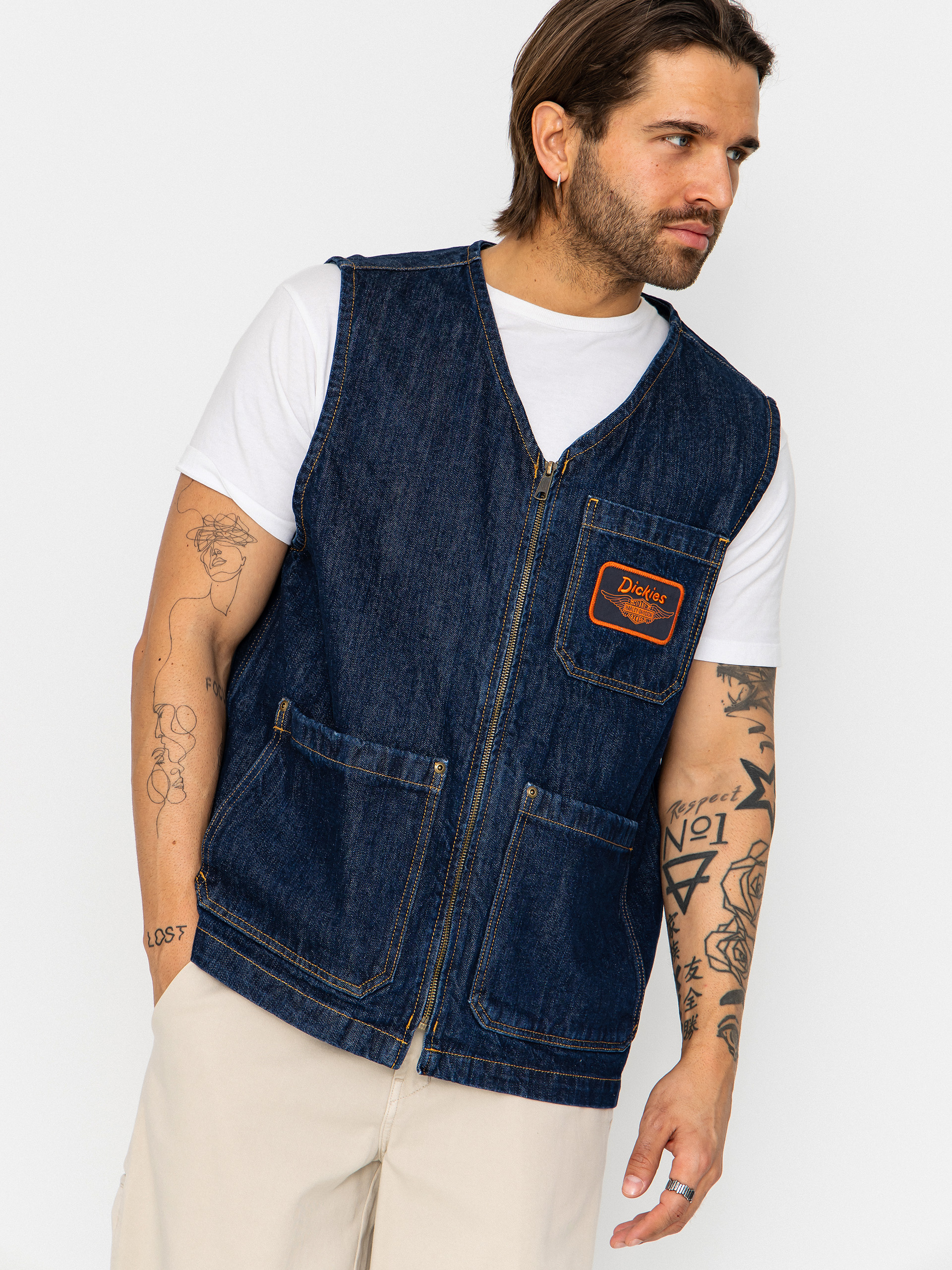 vesta Dickies X Harley Davidson Denim (rinsed indigo blue)