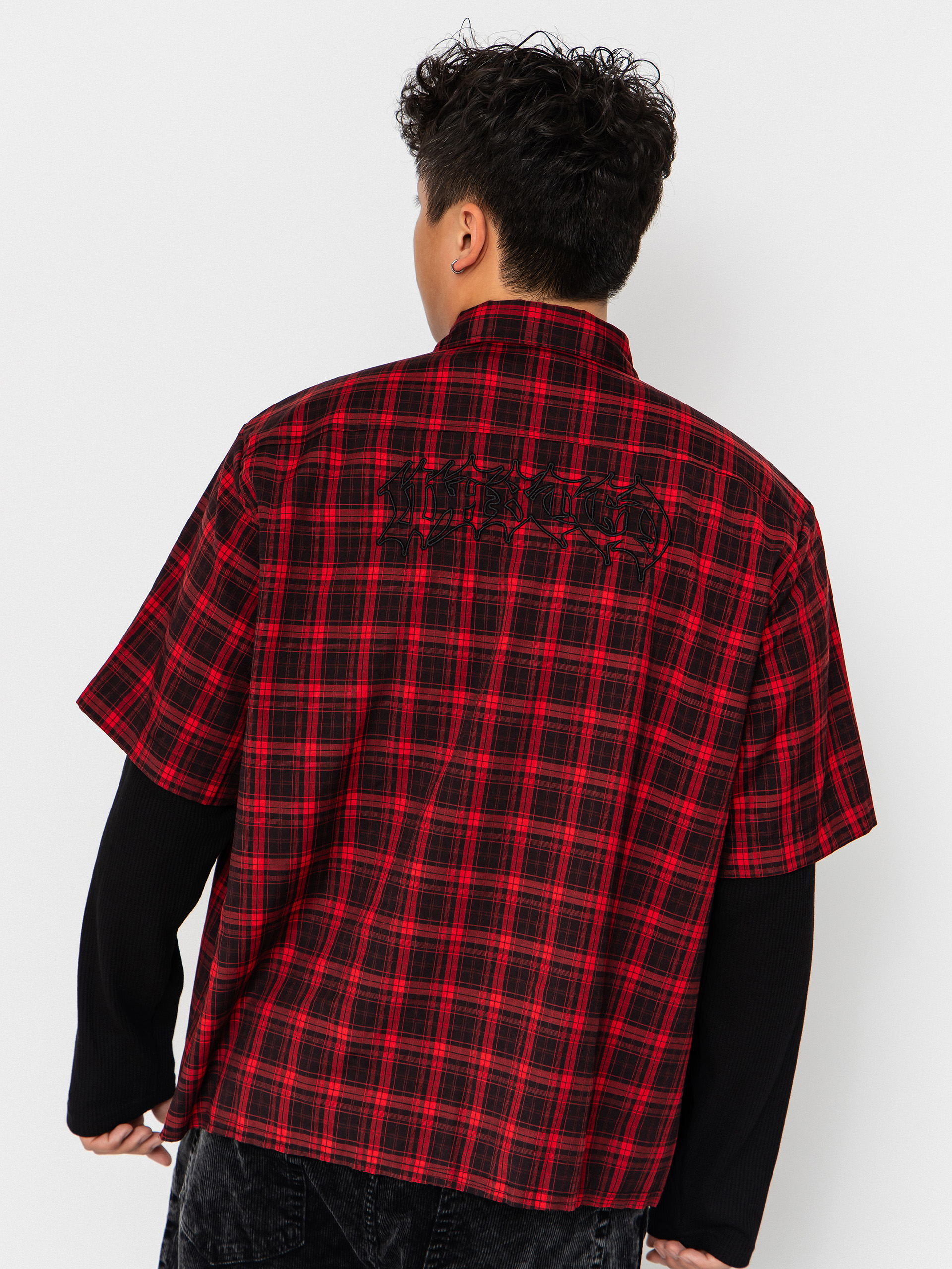 Košile Wasted Paris Tartan Age Shirt (fire red/black)