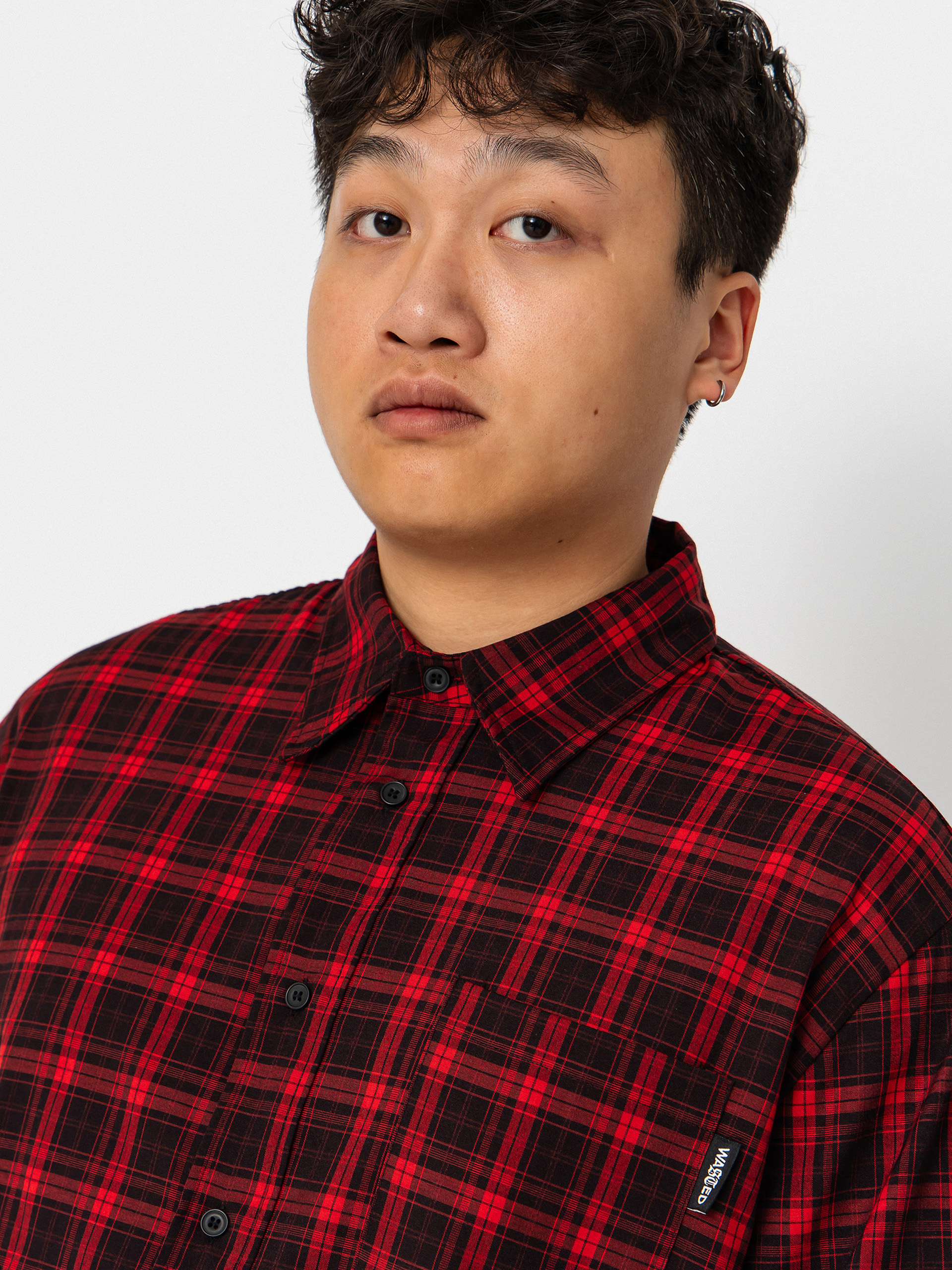Košile Wasted Paris Tartan Age Shirt (fire red/black)