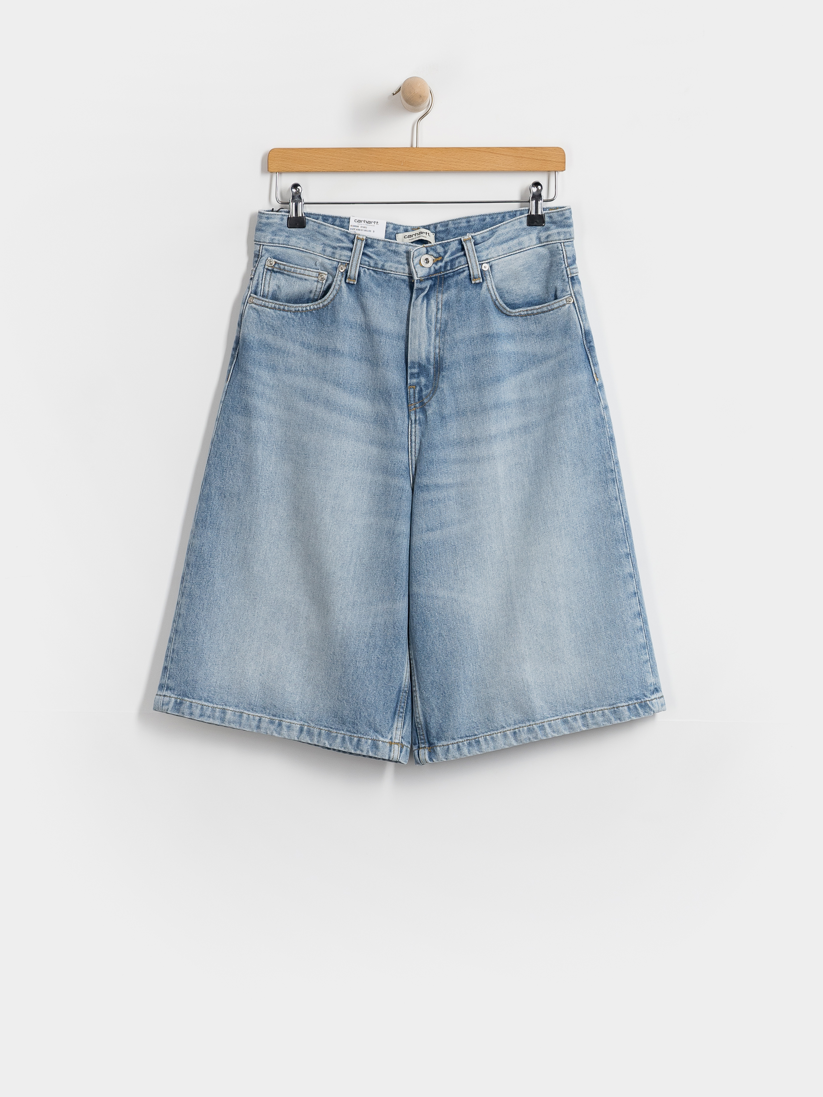 Kraťasy Carhartt WIP Belmont Wmn (blue heavy worn bleached)