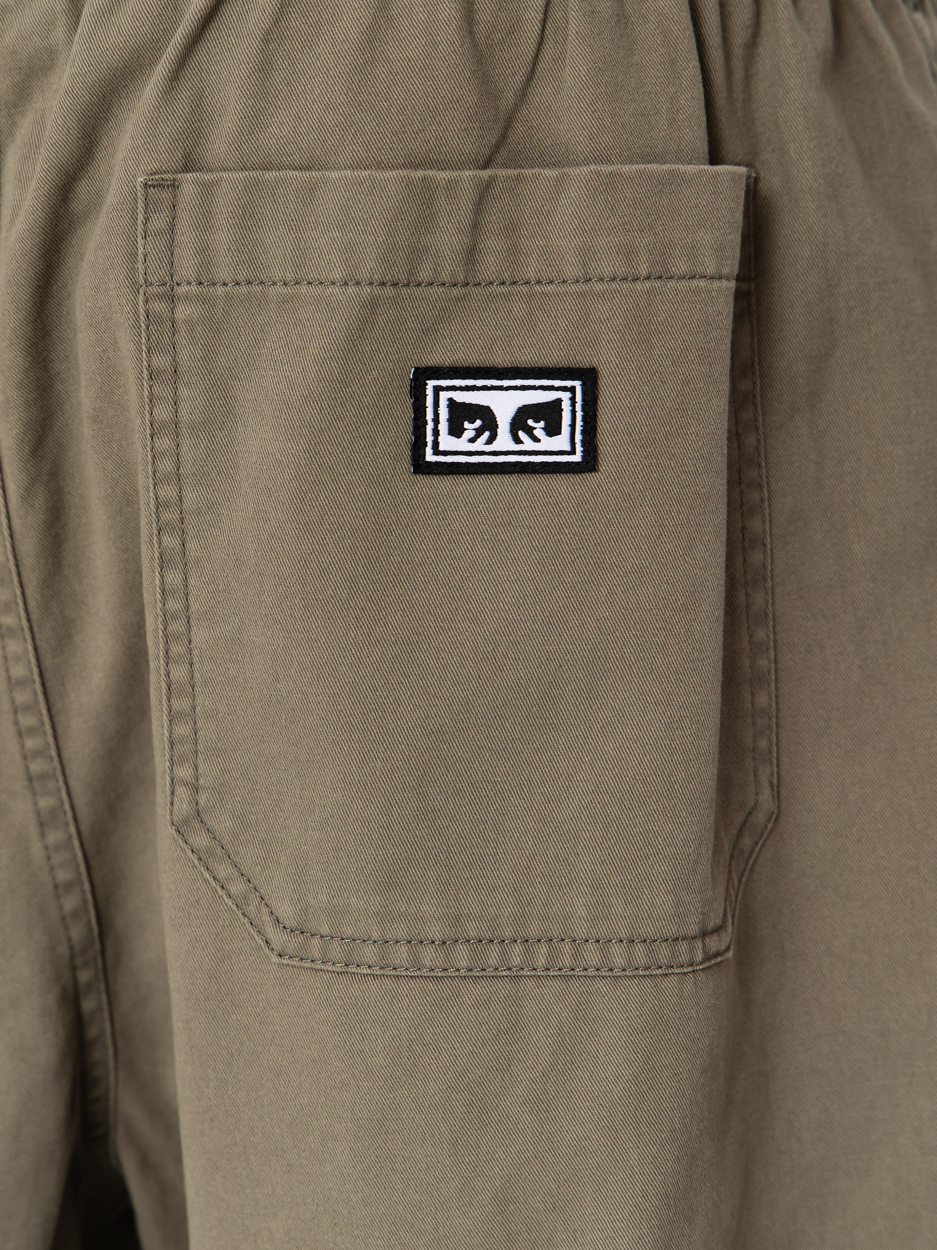 Kraťasy OBEY Theo Easy (smokey olive faded wash)