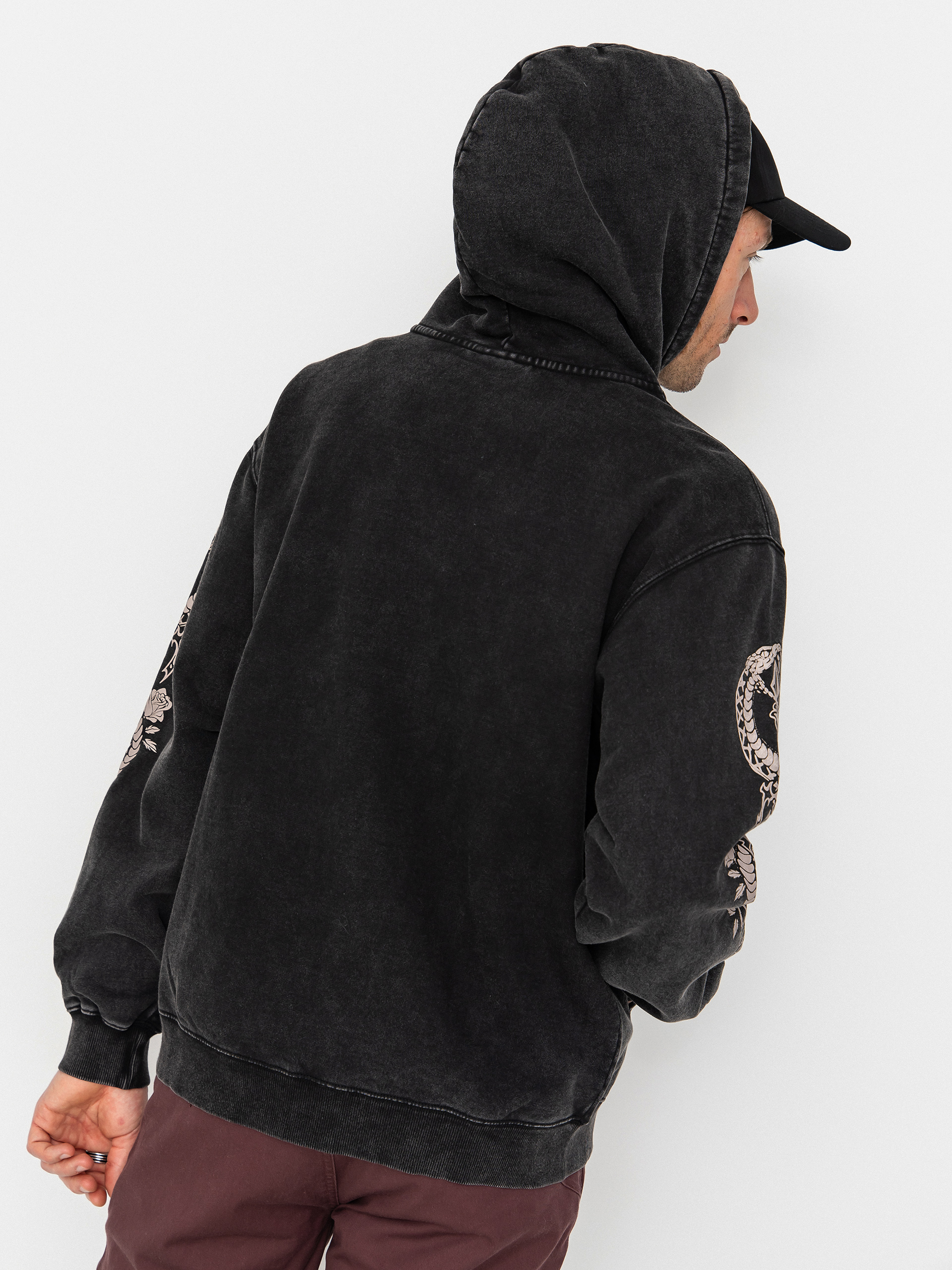 Mikina Volcom Die By The Stone ZIP (light acid black)