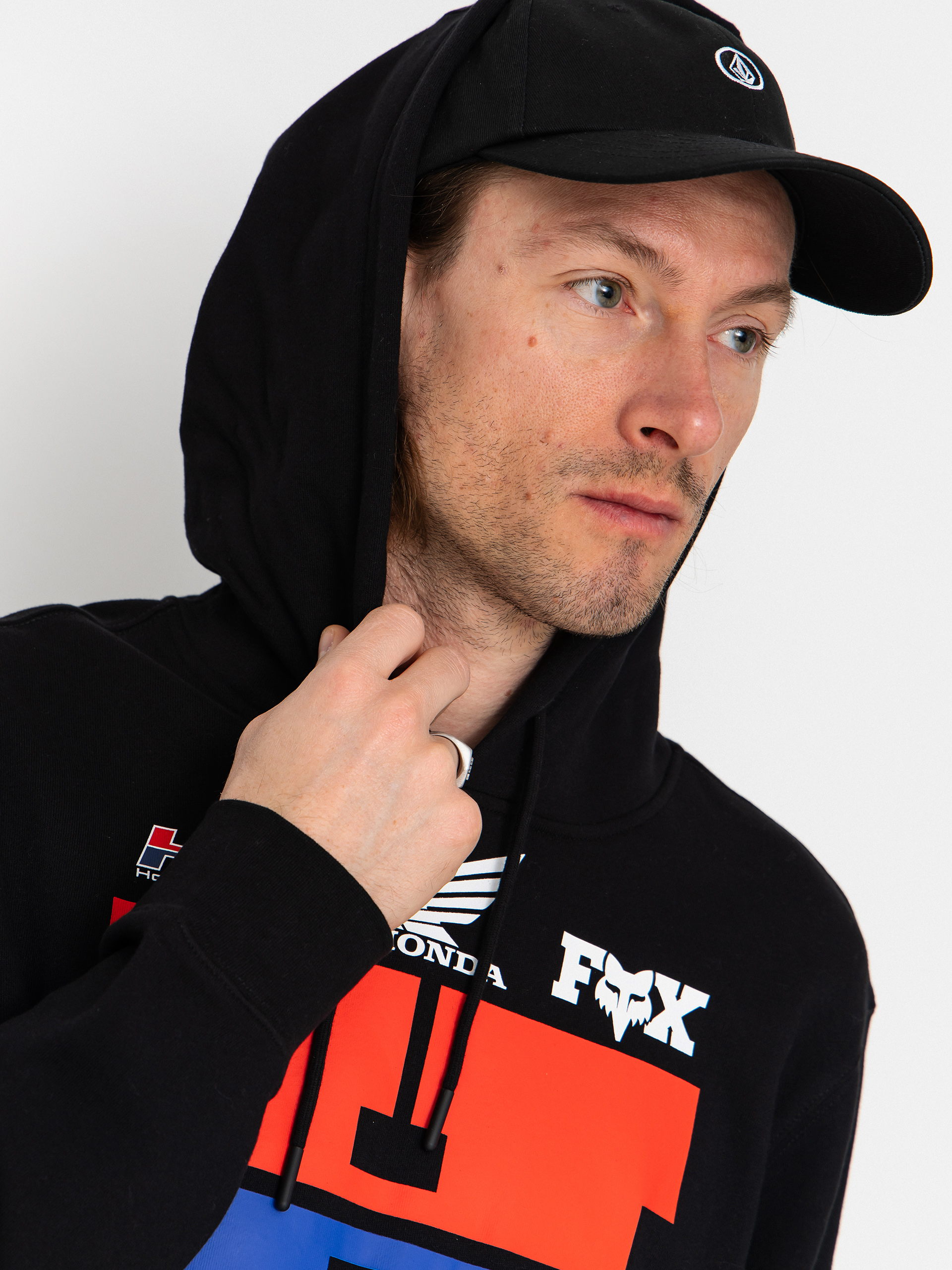 Mikina s kapucí Fox Honda HD (black)