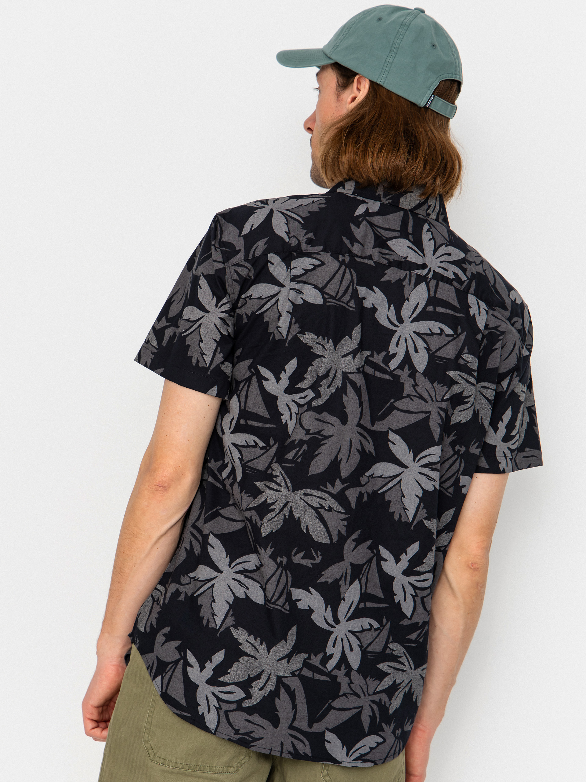 Košile Brixton Charter Print (black/trooper/future grey palm)