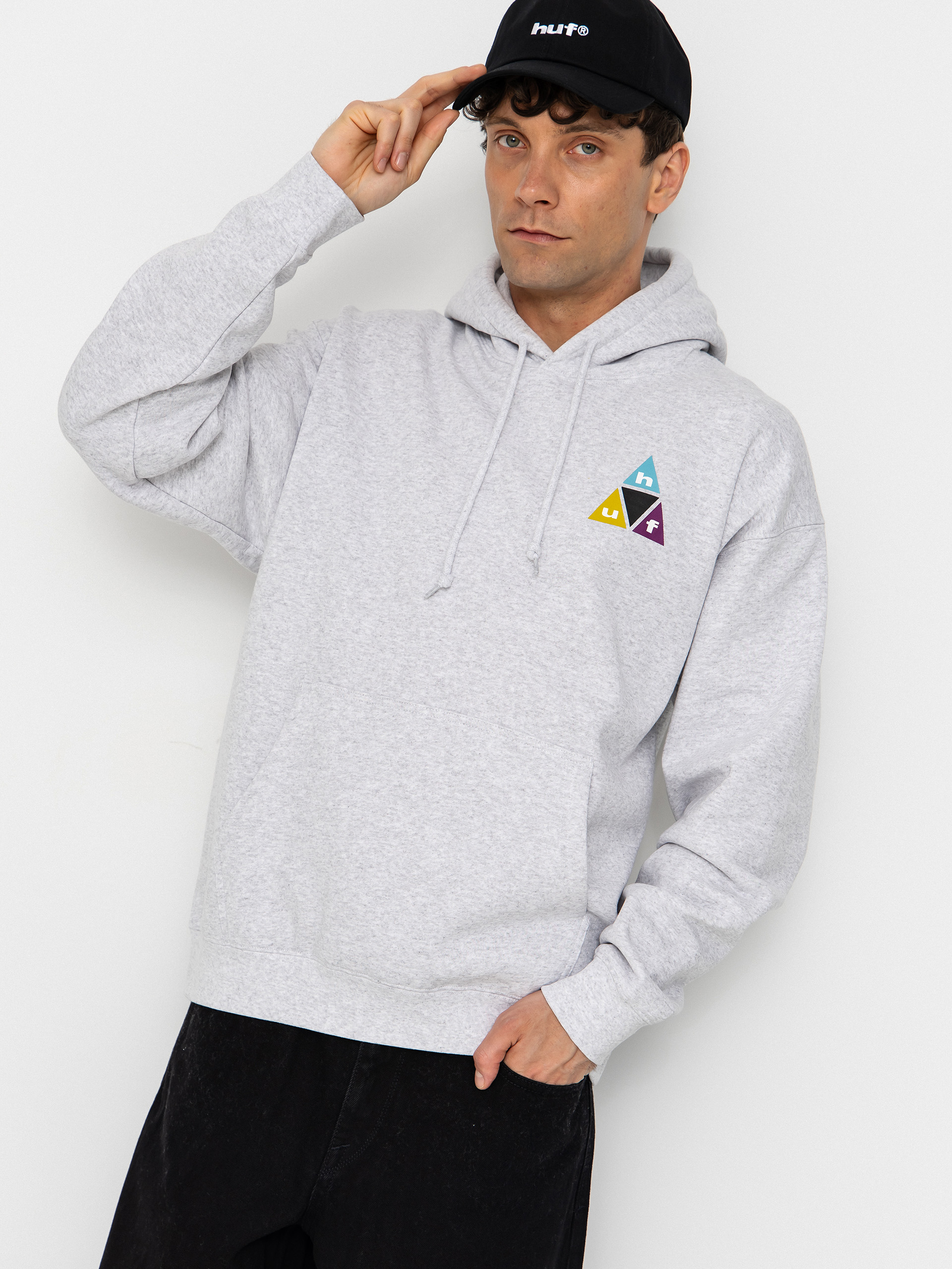Mikina s kapucí HUF Prism Tt HD (heather grey)