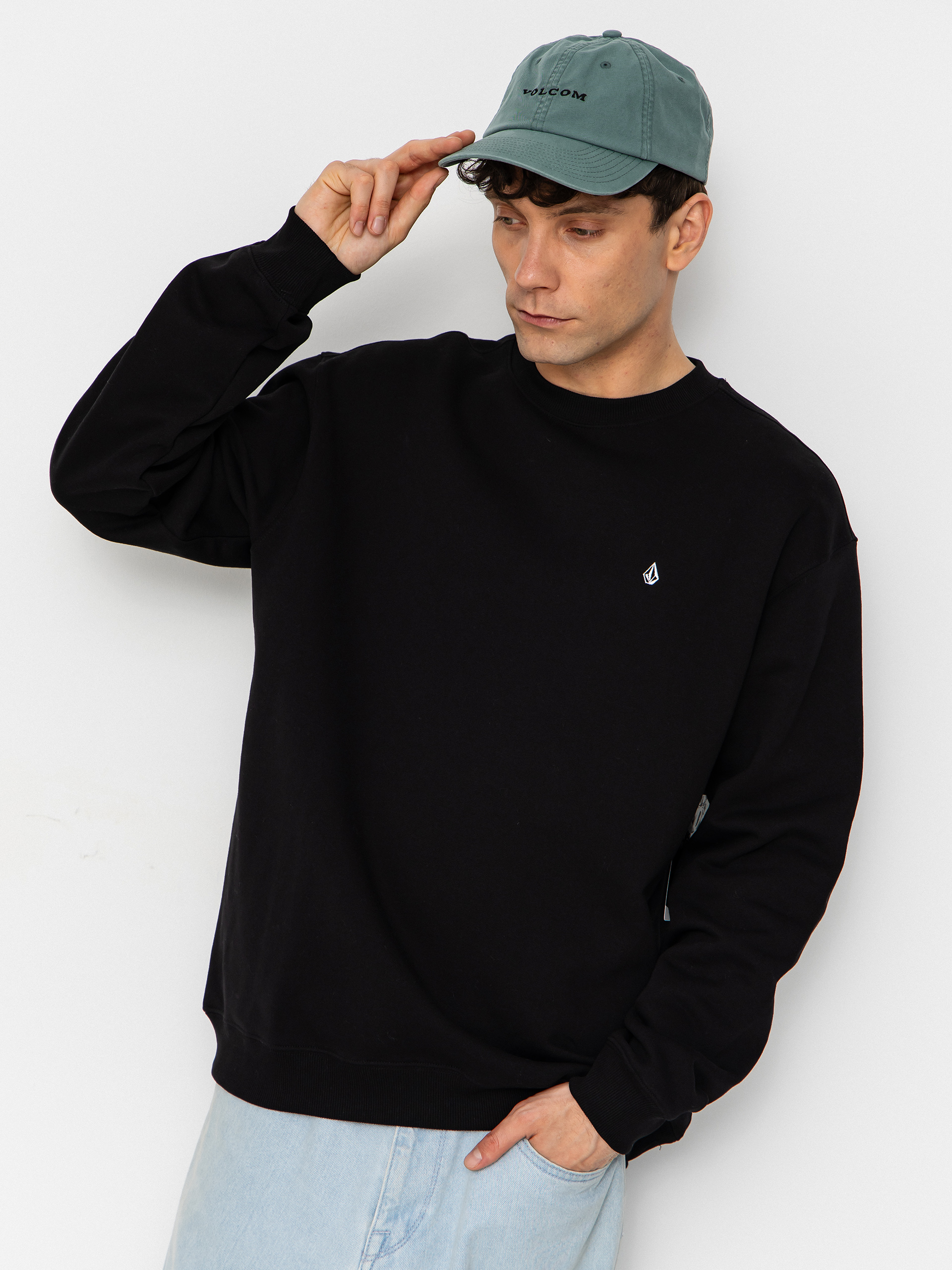 Mikina Volcom Single Stone Crew (black)