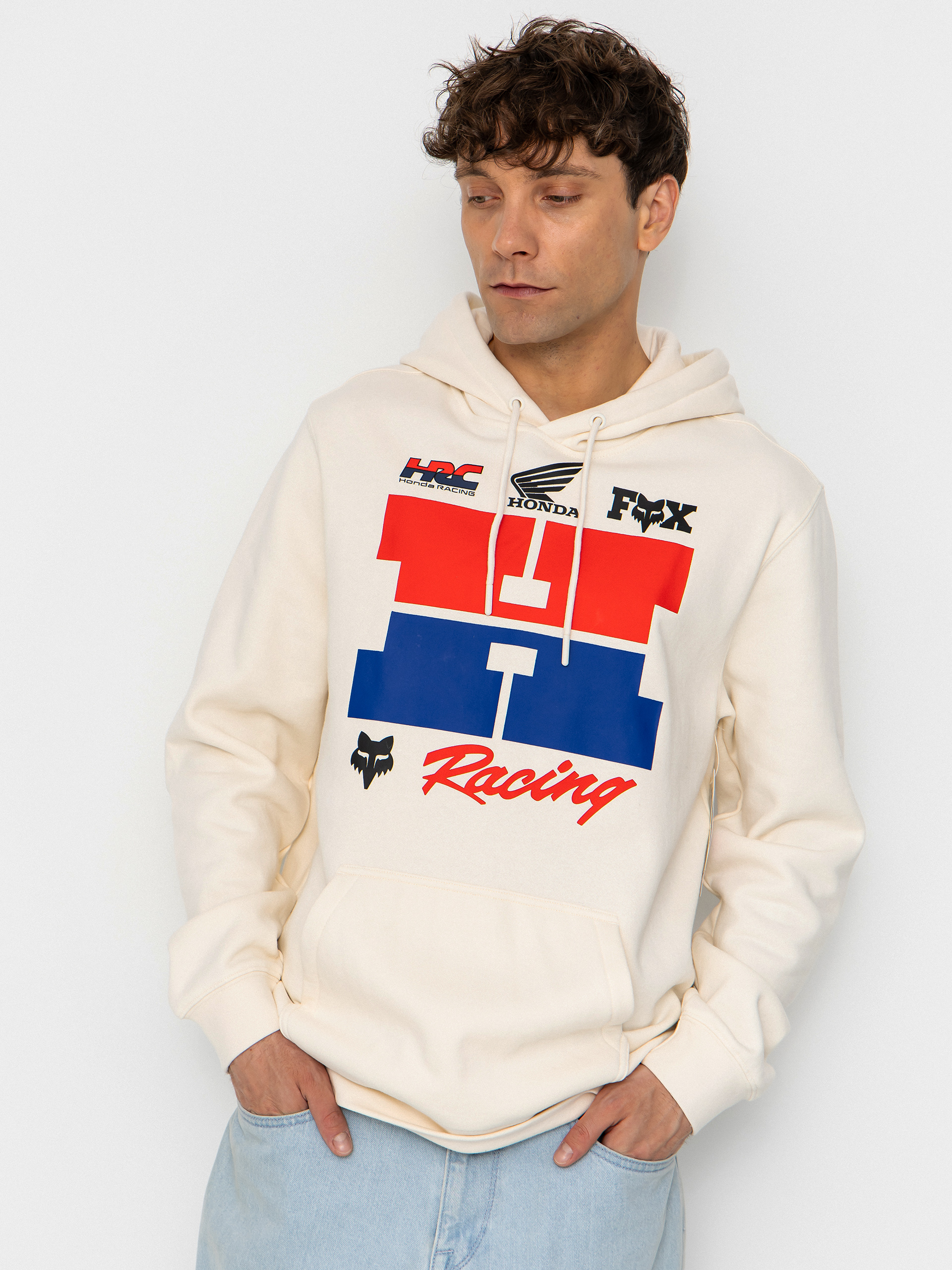 Mikina s kapucí Fox Honda HD (off white)