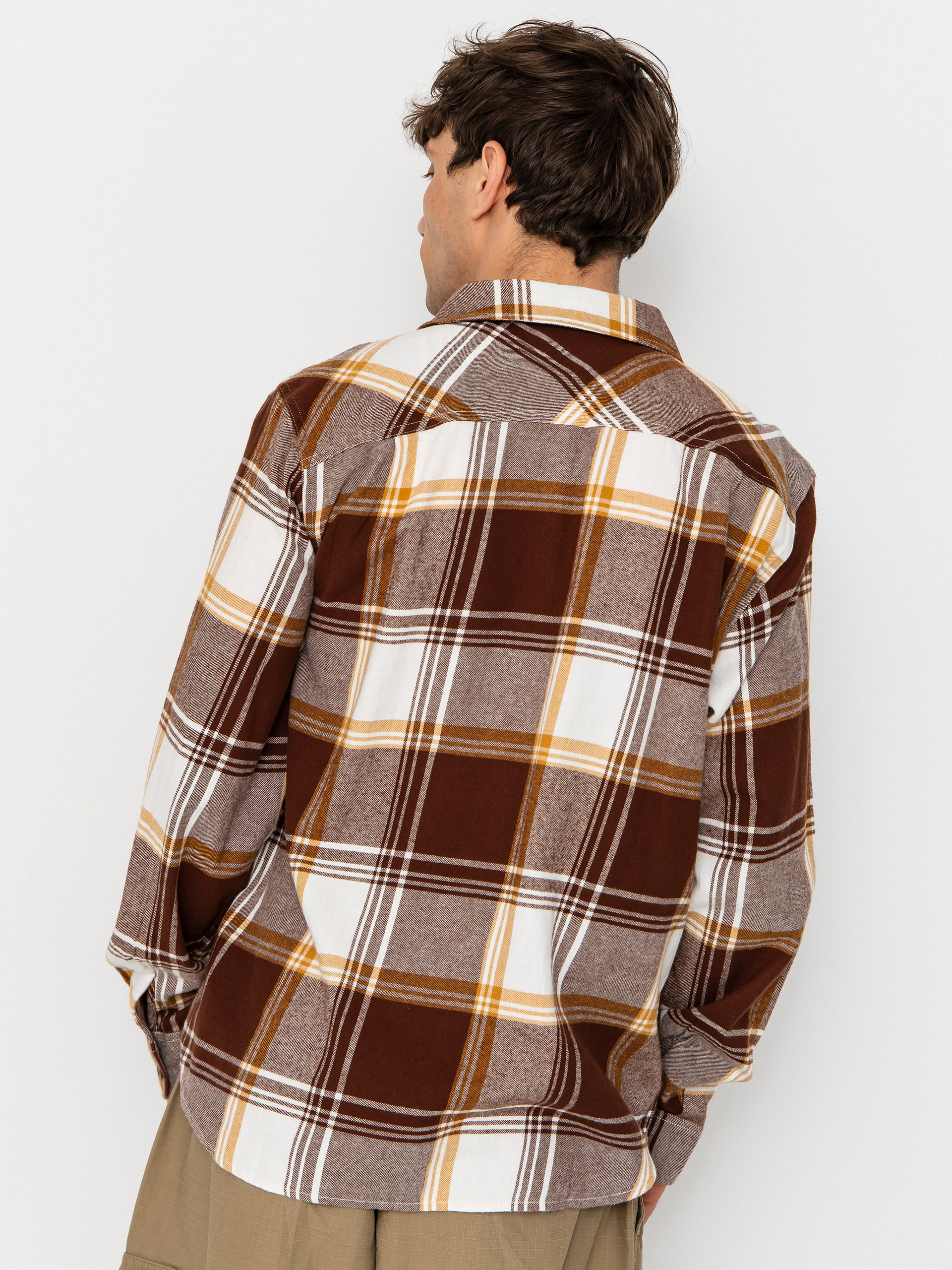 Košile Brixton Bowery Lw Ultra Flannel (chocolate/off white)