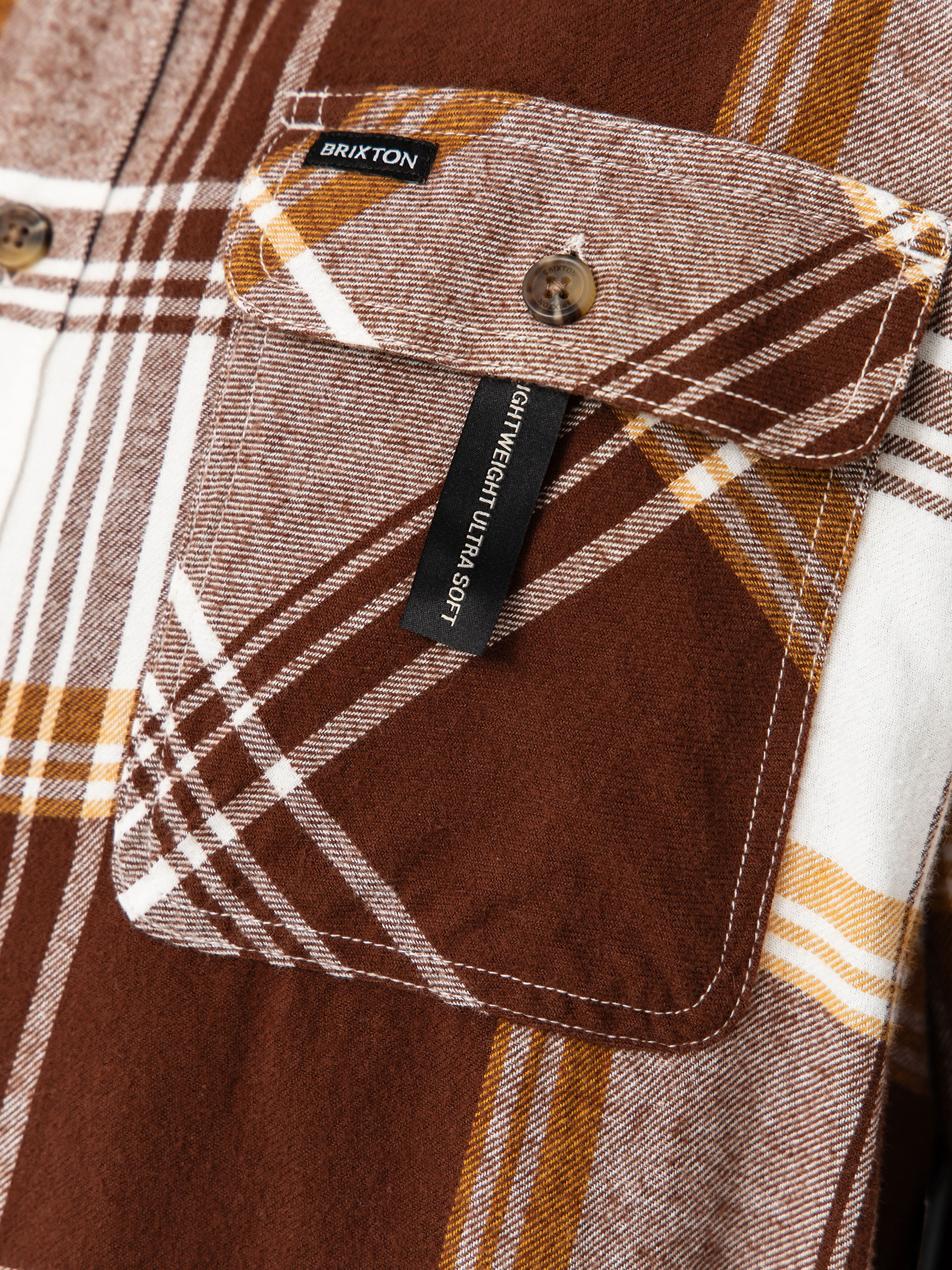 Košile Brixton Bowery Lw Ultra Flannel (chocolate/off white)
