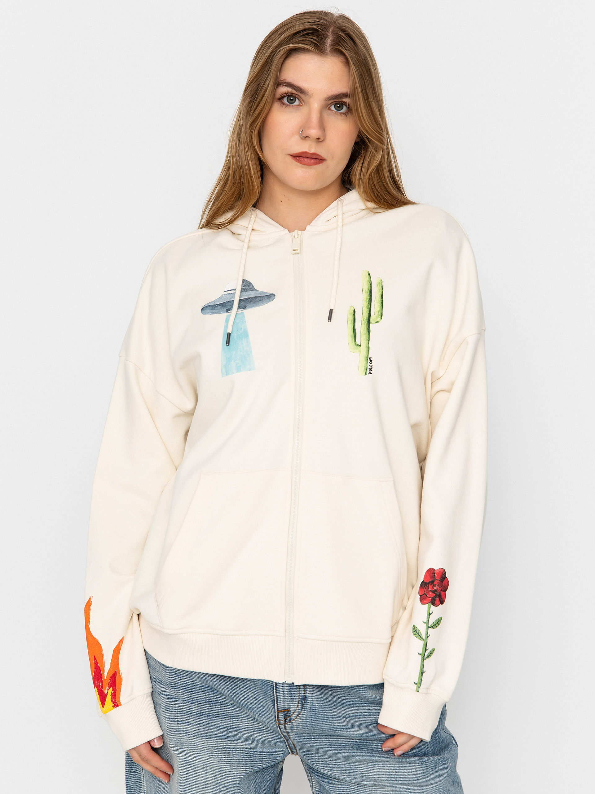 Mikina s kapucí Volcom Fa Mickey Mason ZHD Wmn