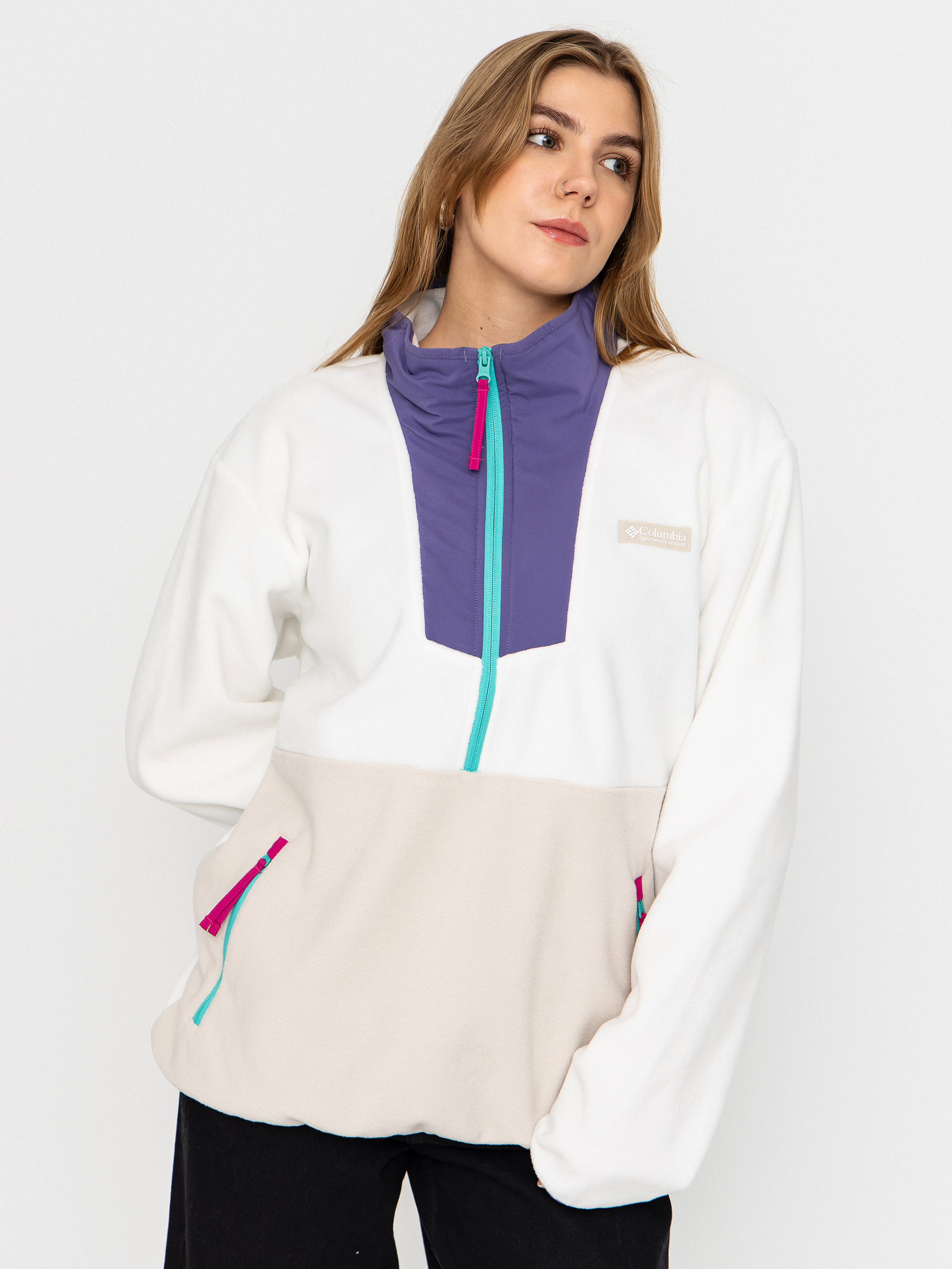 Fleecovu00e1 mikina Columbia Sequoia Grove Half Zip (sea salt/stormwatch)