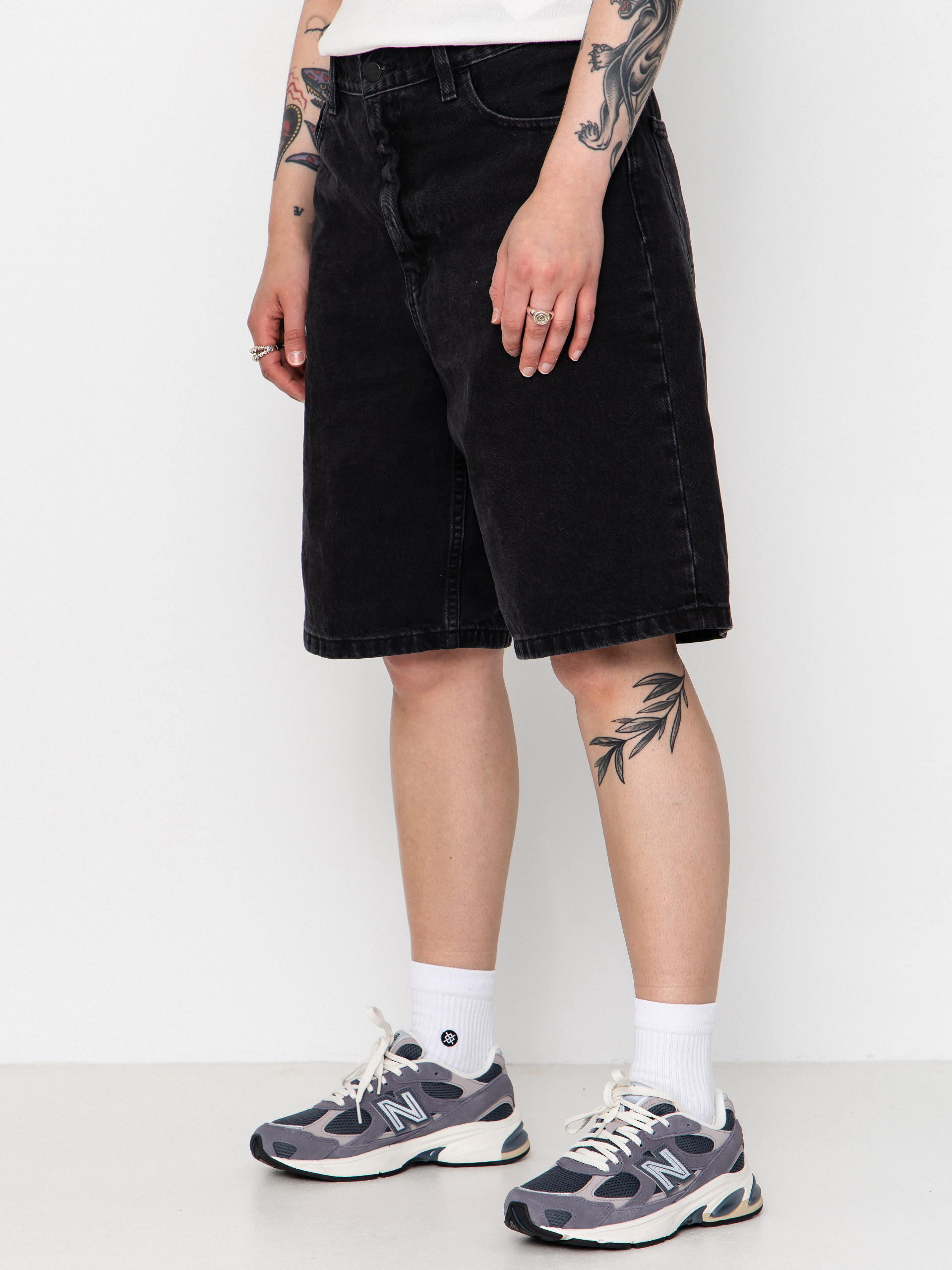 Kraťasy Carhartt WIP Brandon Wmn (black stone washed)