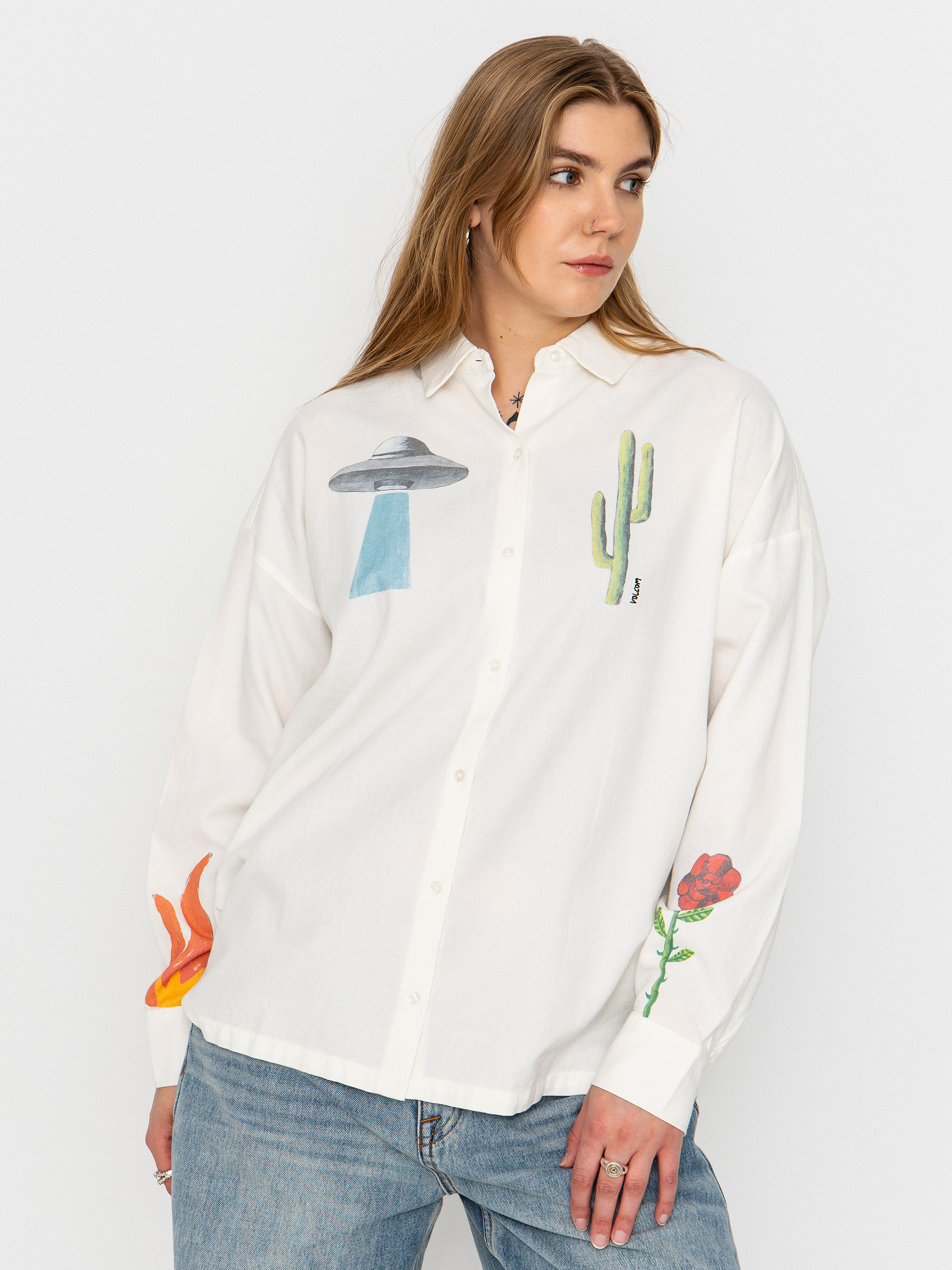Košile Volcom Fa Mickey Mason Wmn (off white)