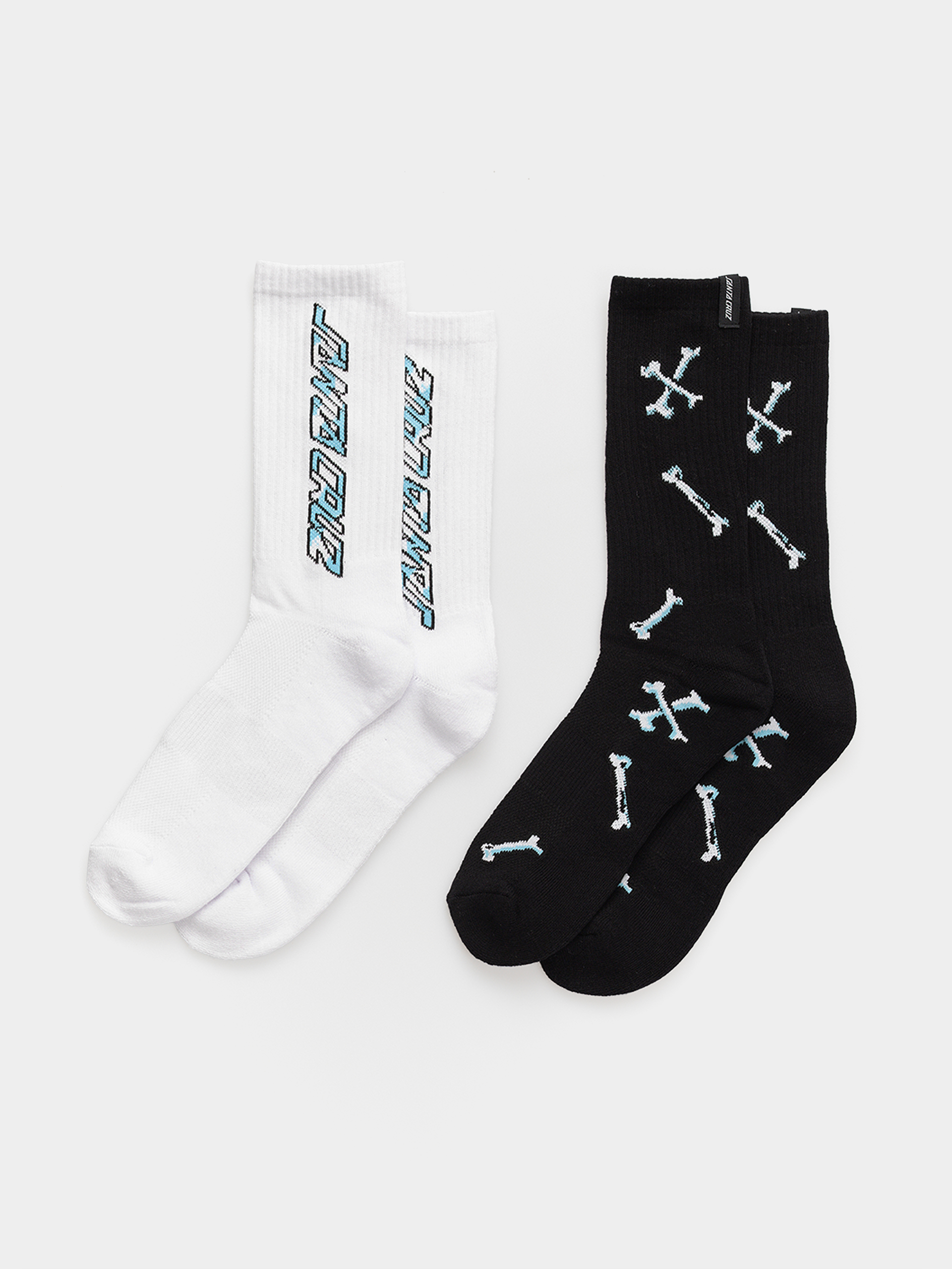 Ponožky Santa Cruz Salba Bones 2pk (black & white)