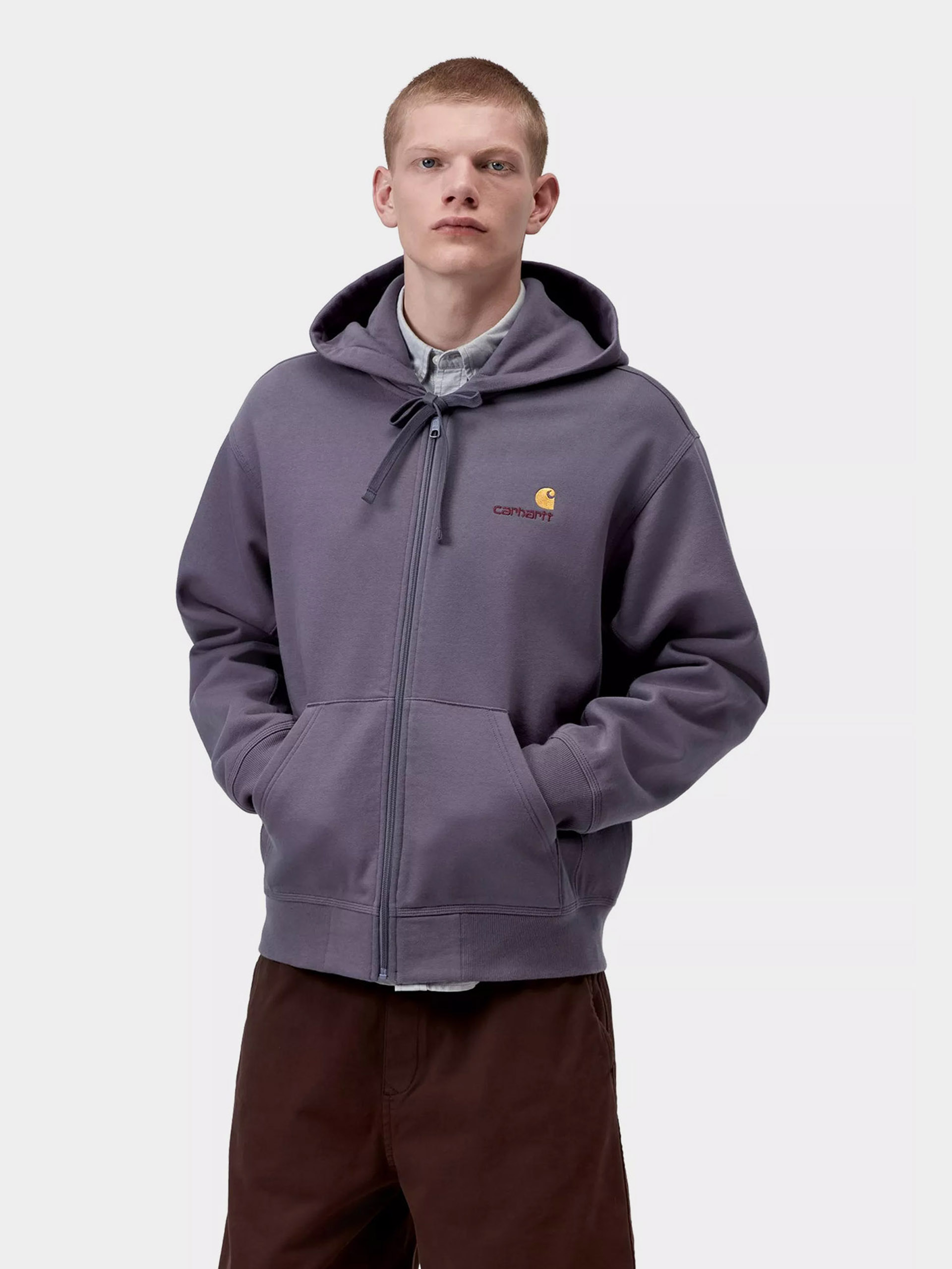 Mikina s kapucu00ed Carhartt WIP American Script ZHD (shady purple)