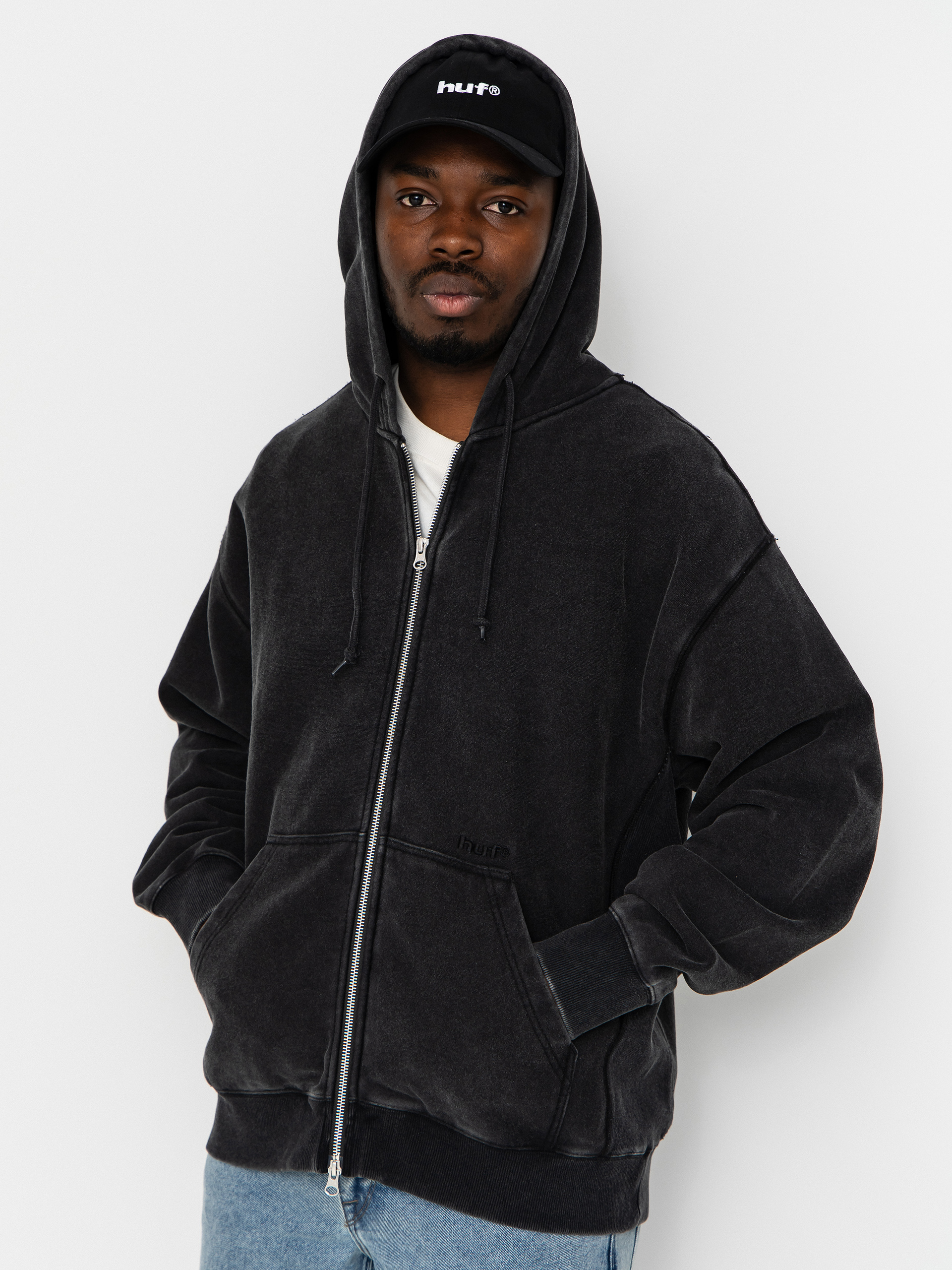 Mikina s kapucí HUF Pacific Wash ZHD (black)