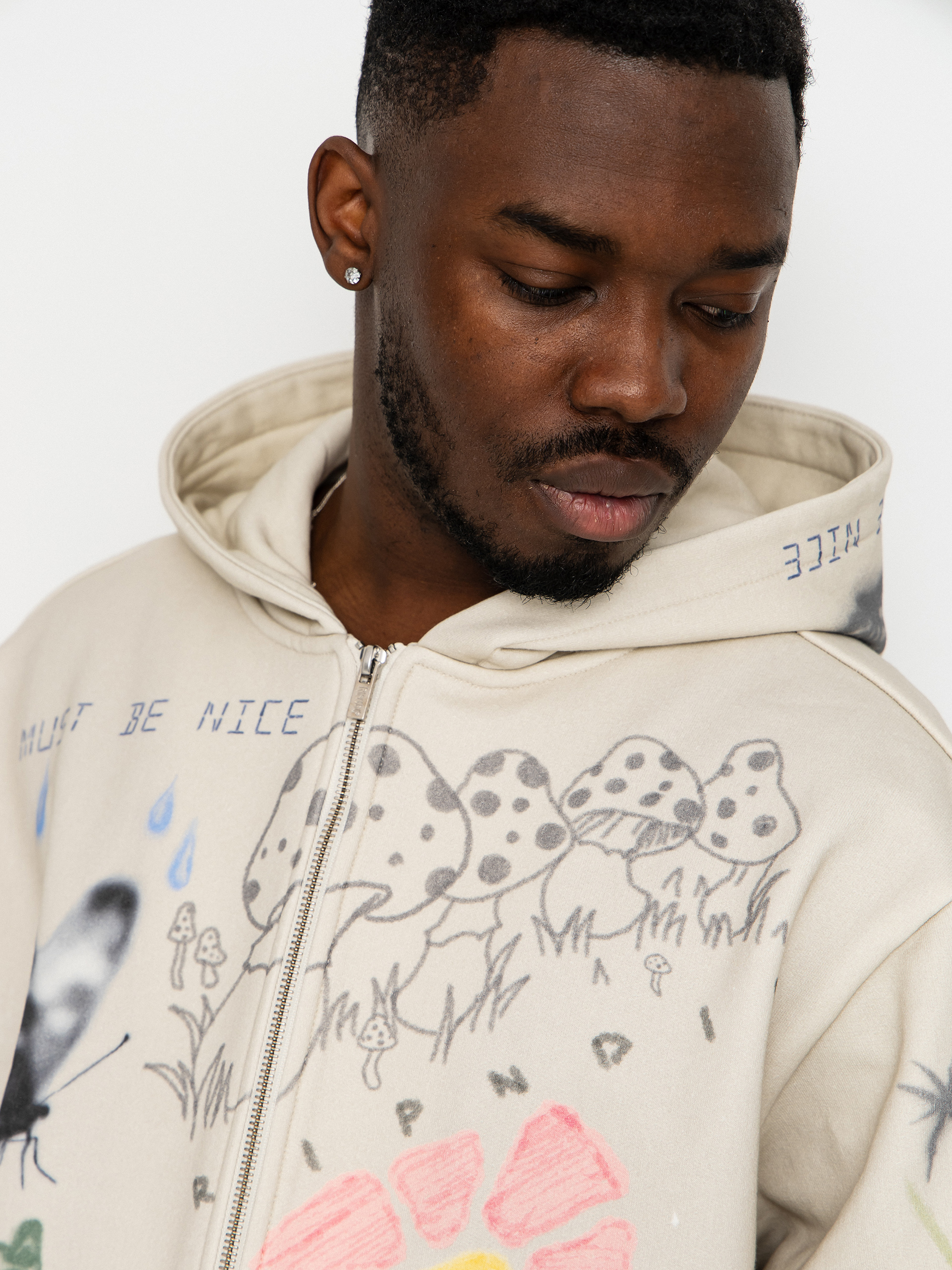 Mikina s kapucí RipNDip Goosebumps ZHD (bone)