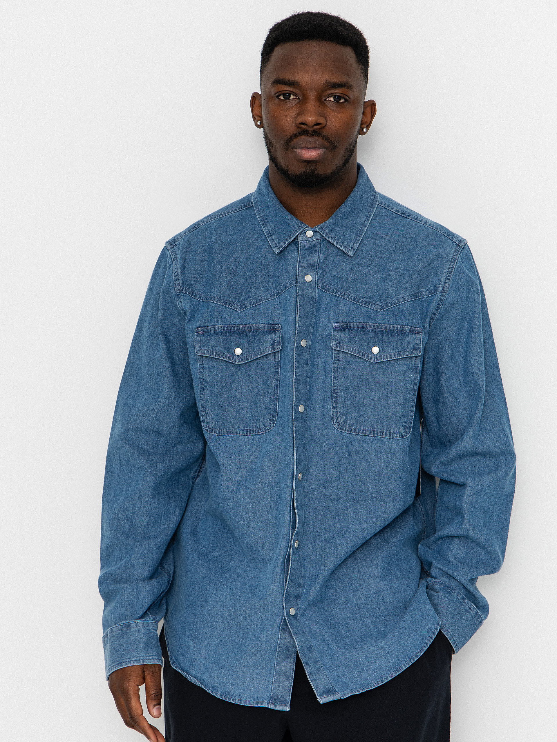 Kou0161ile Brixton Waylon Lw Overshirt (med wash chambrey)