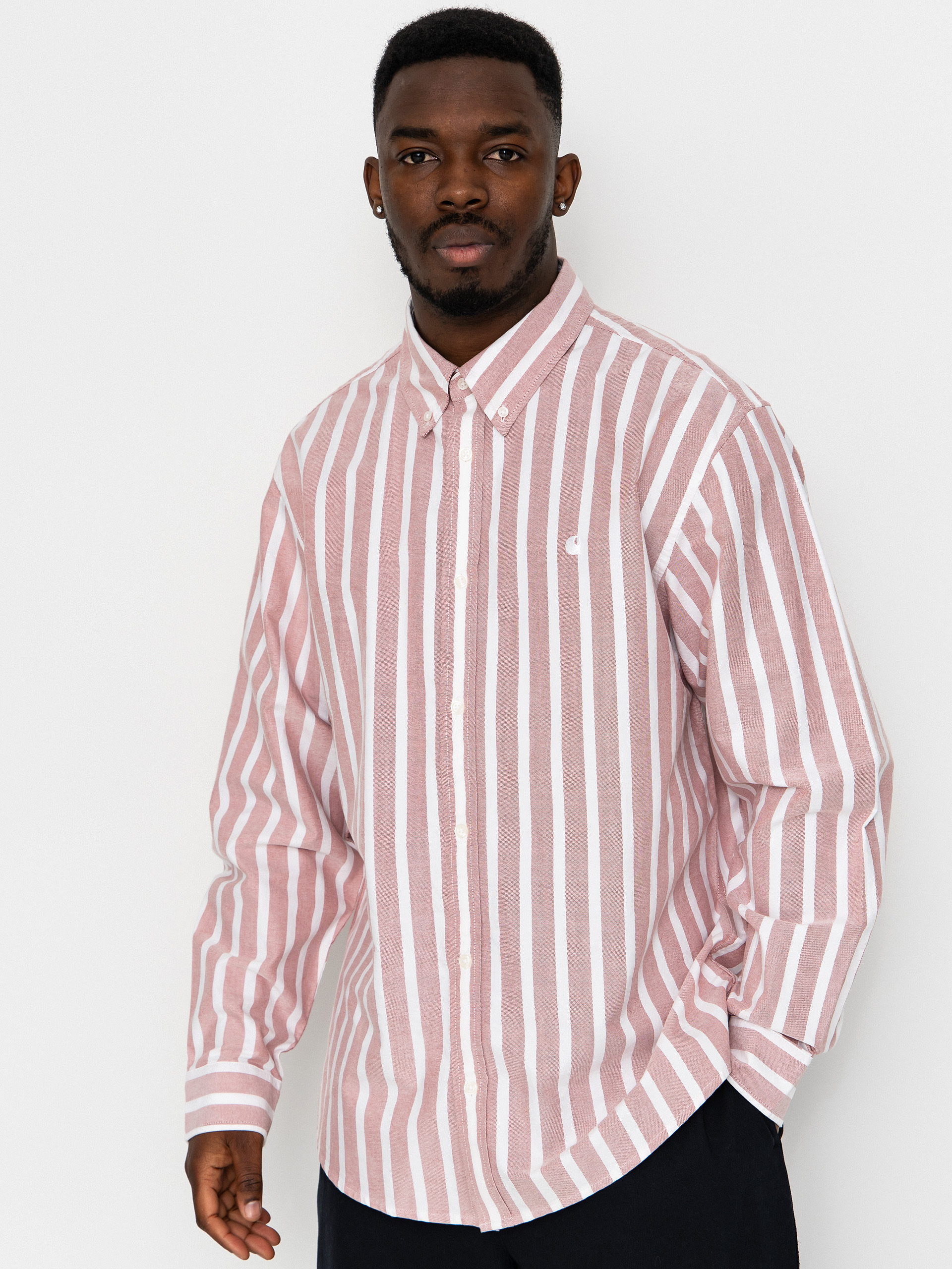 Košile Carhartt WIP Deven (deven stripe/oxide red/white)