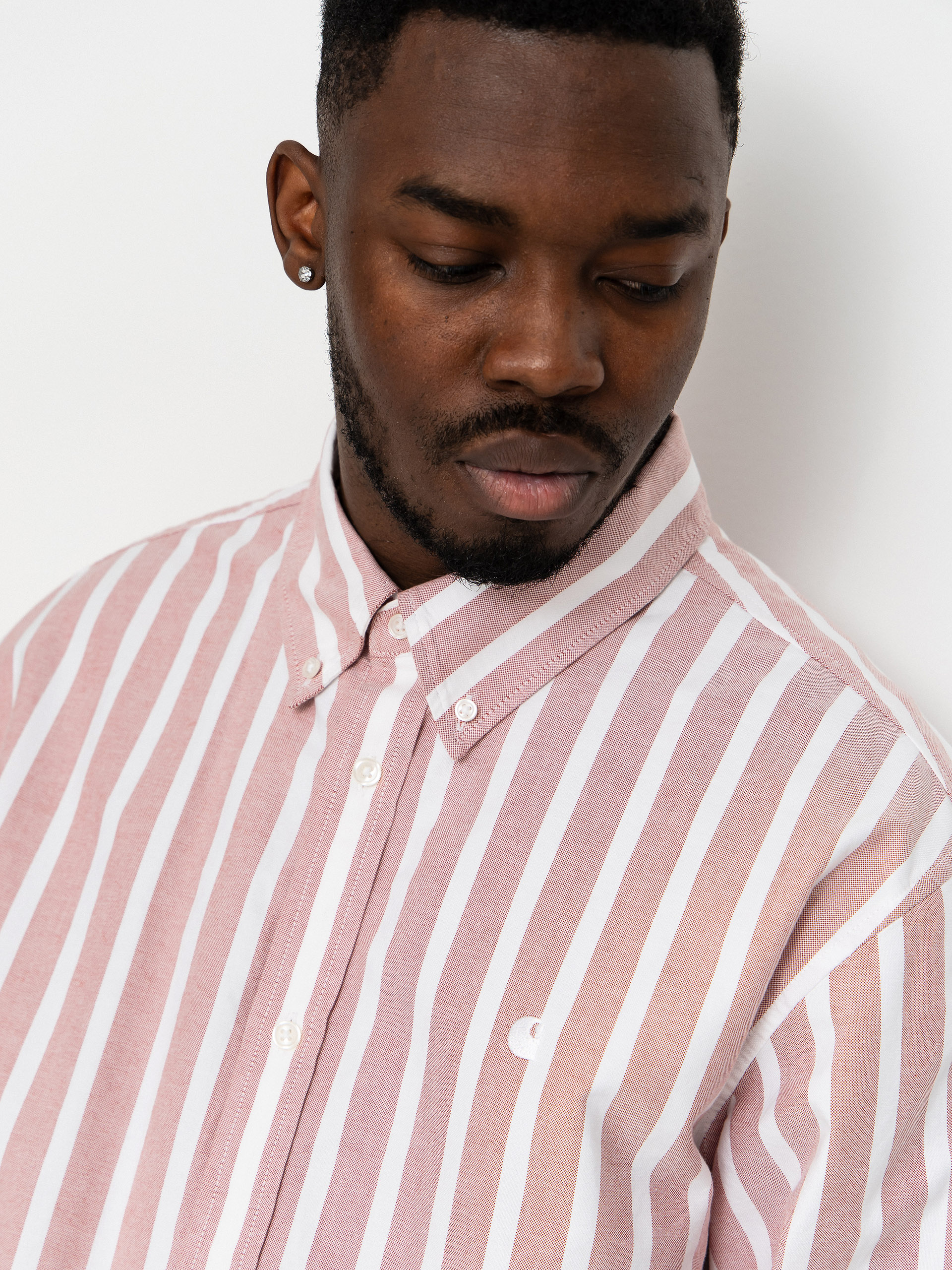 Košile Carhartt WIP Deven (deven stripe/oxide red/white)