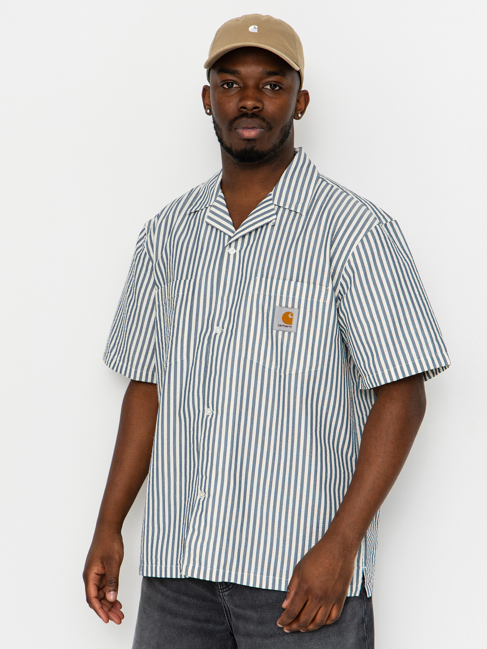 Košile Carhartt WIP Leavel (leavel stripe/blue river/wax)
