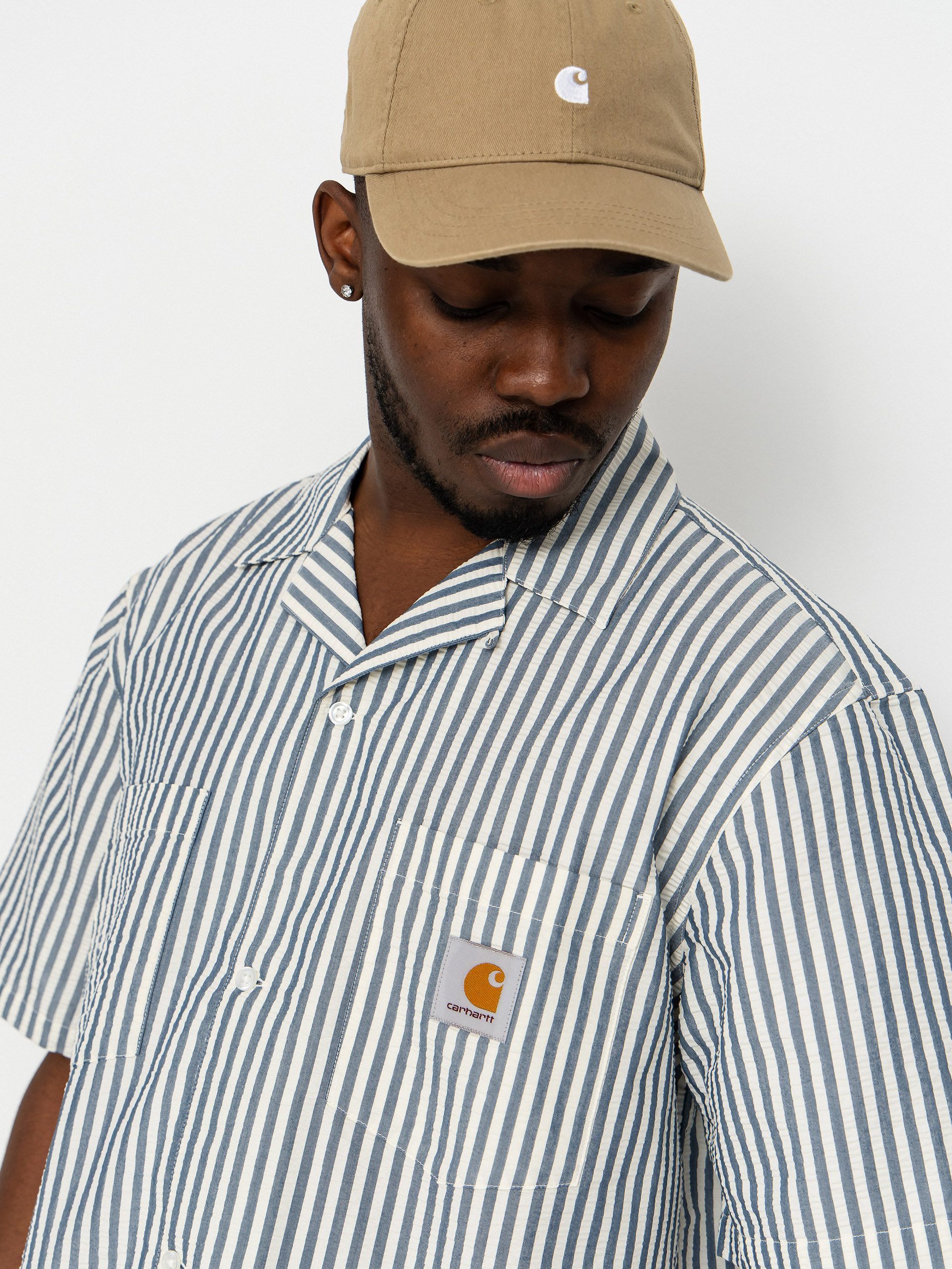 Košile Carhartt WIP Leavel (leavel stripe/blue river/wax)