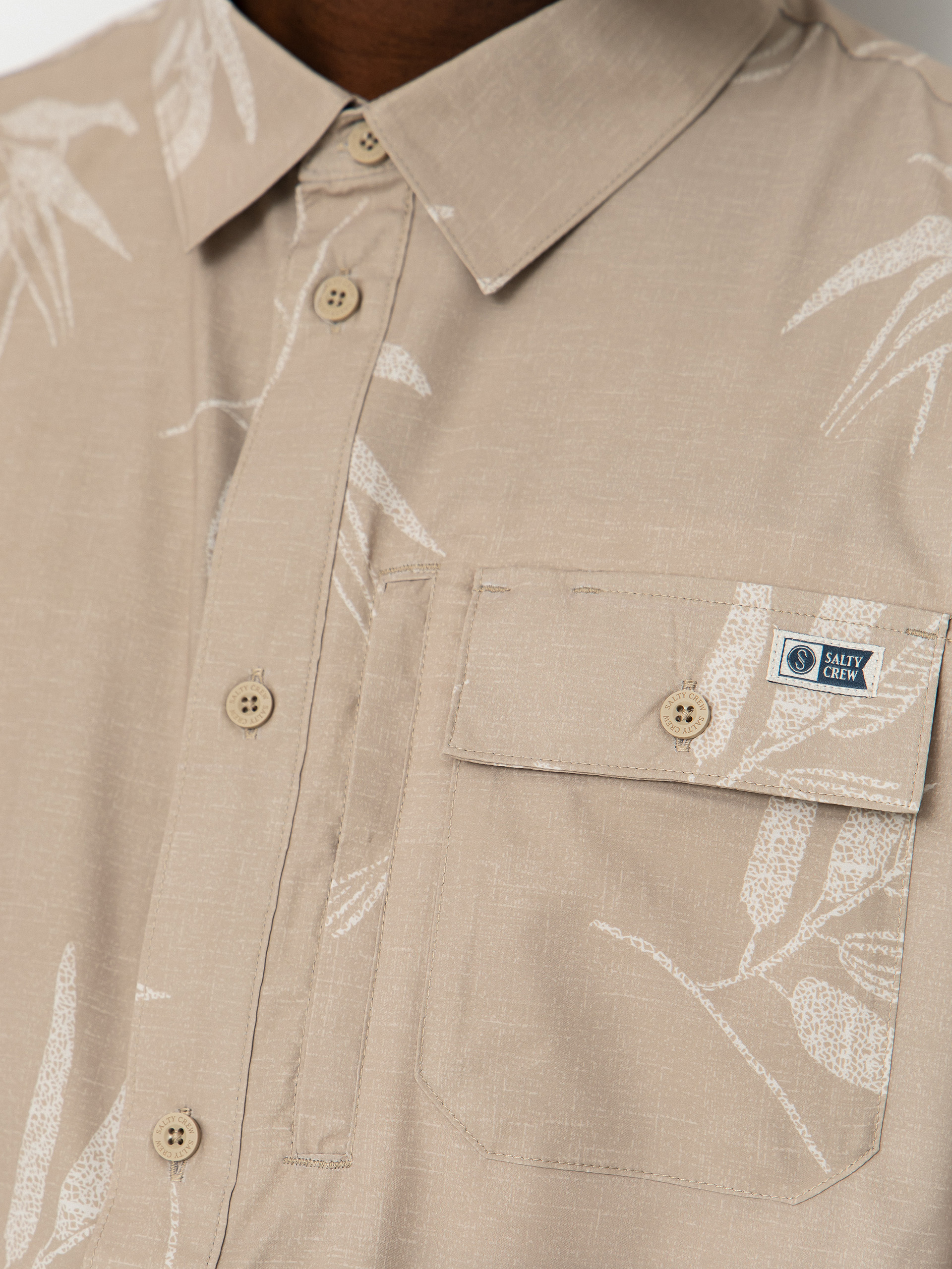 Košile Salty Crew Flagship Uv Button Up (dark khaki)