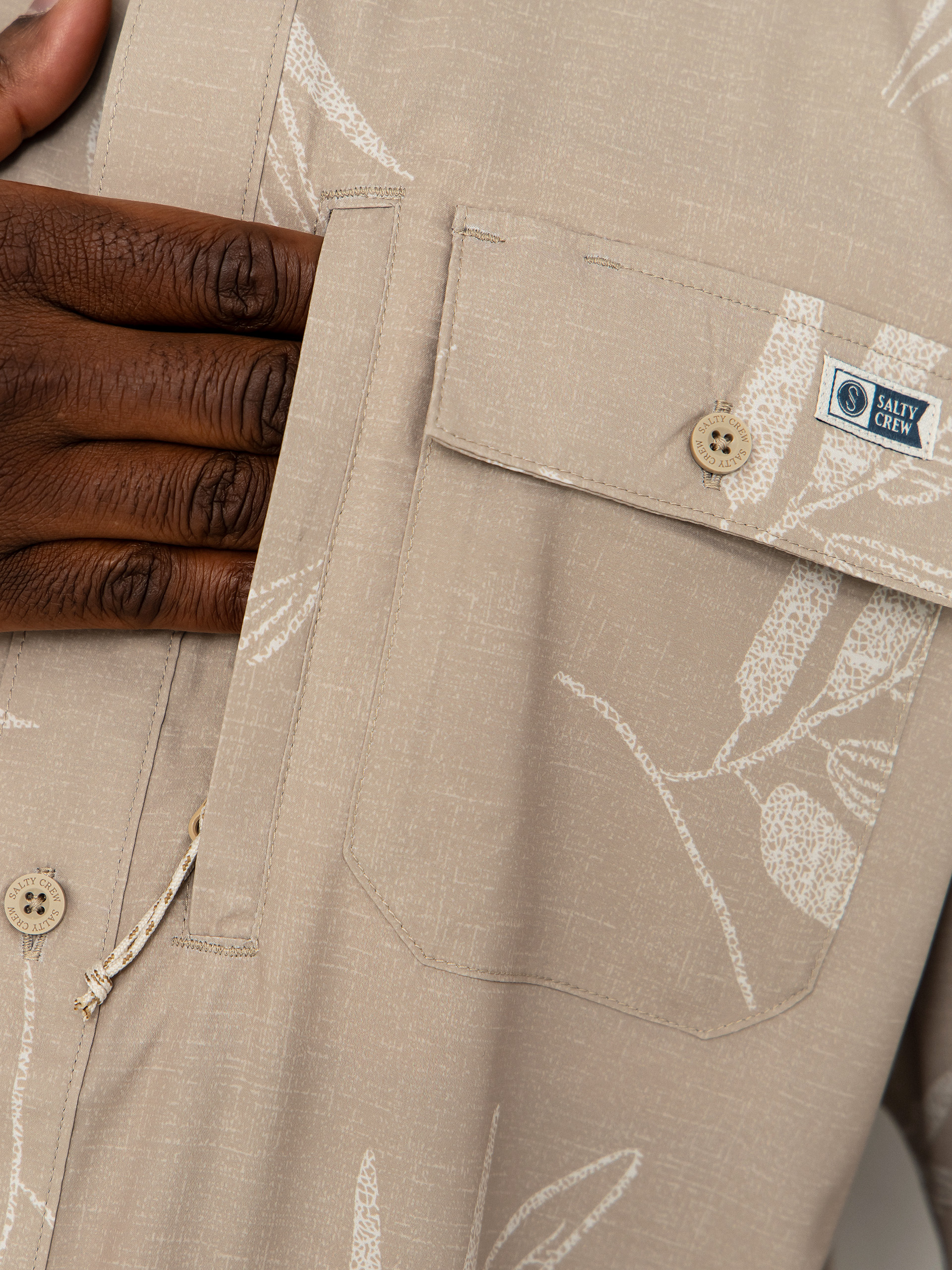 Košile Salty Crew Flagship Uv Button Up (dark khaki)