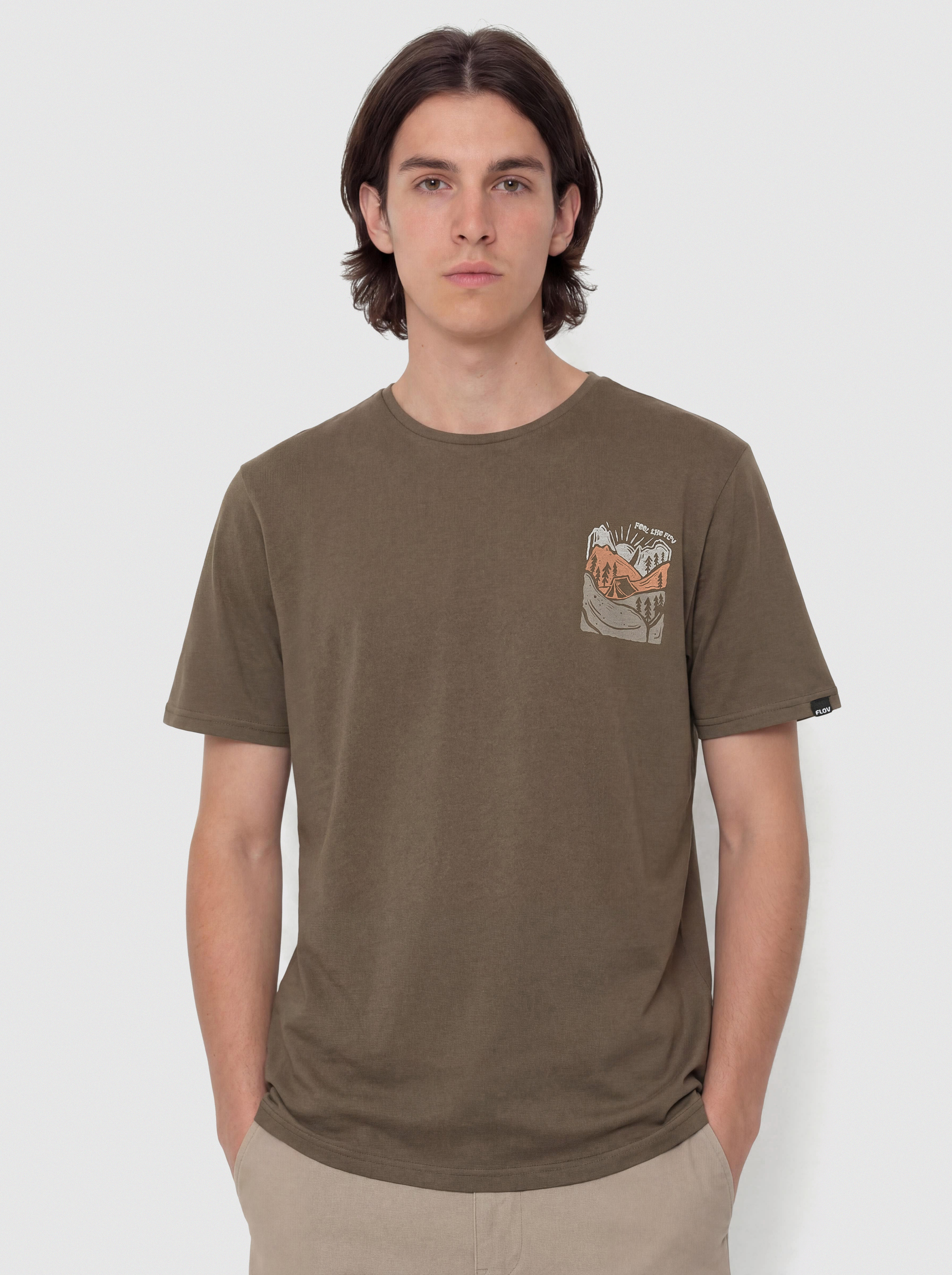 Tričko FLOV Timberon (dark brown/orange)