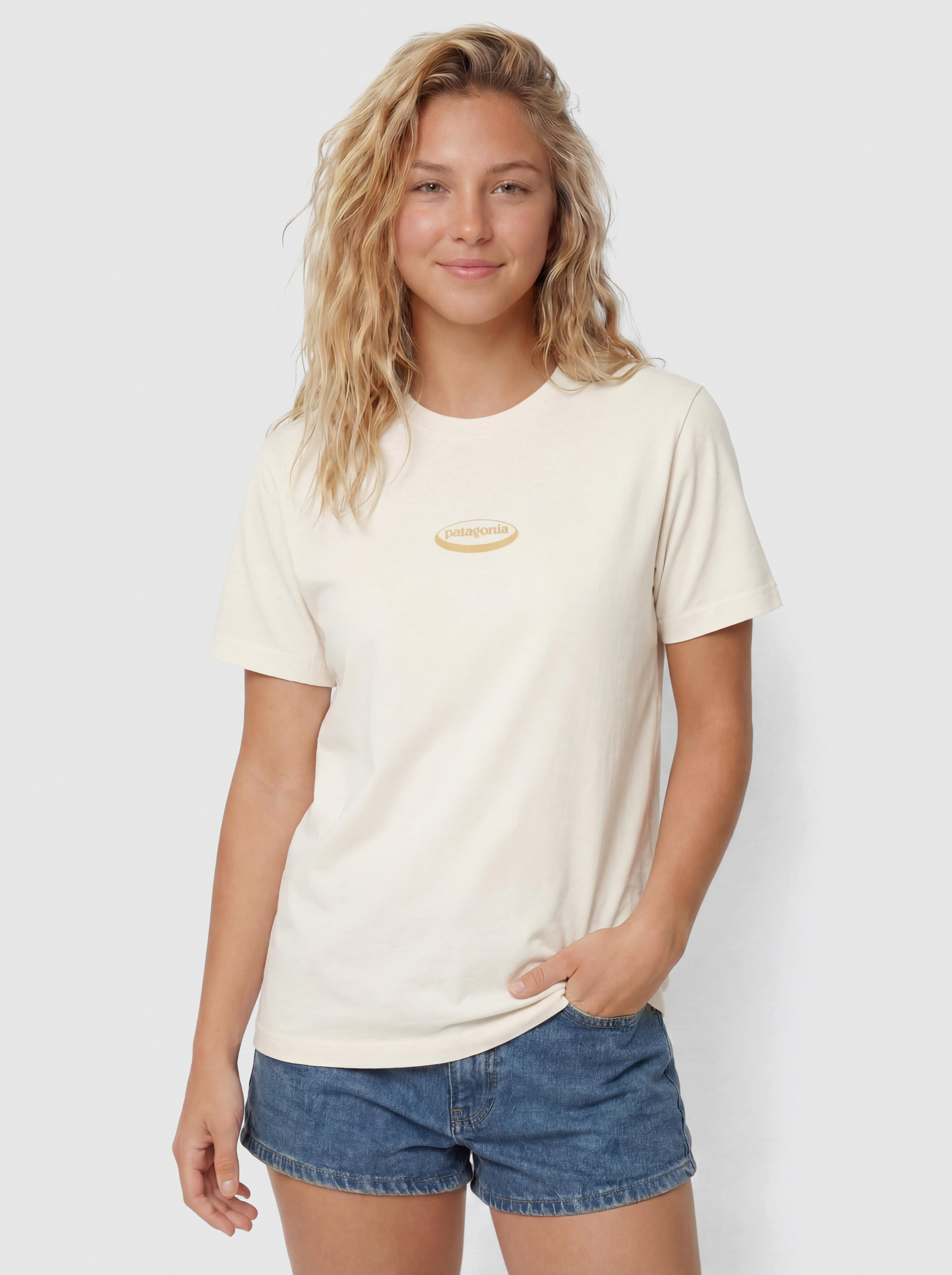 Tričko Patagonia 95 Oval Logo Oversized Wmn (undyed natural)