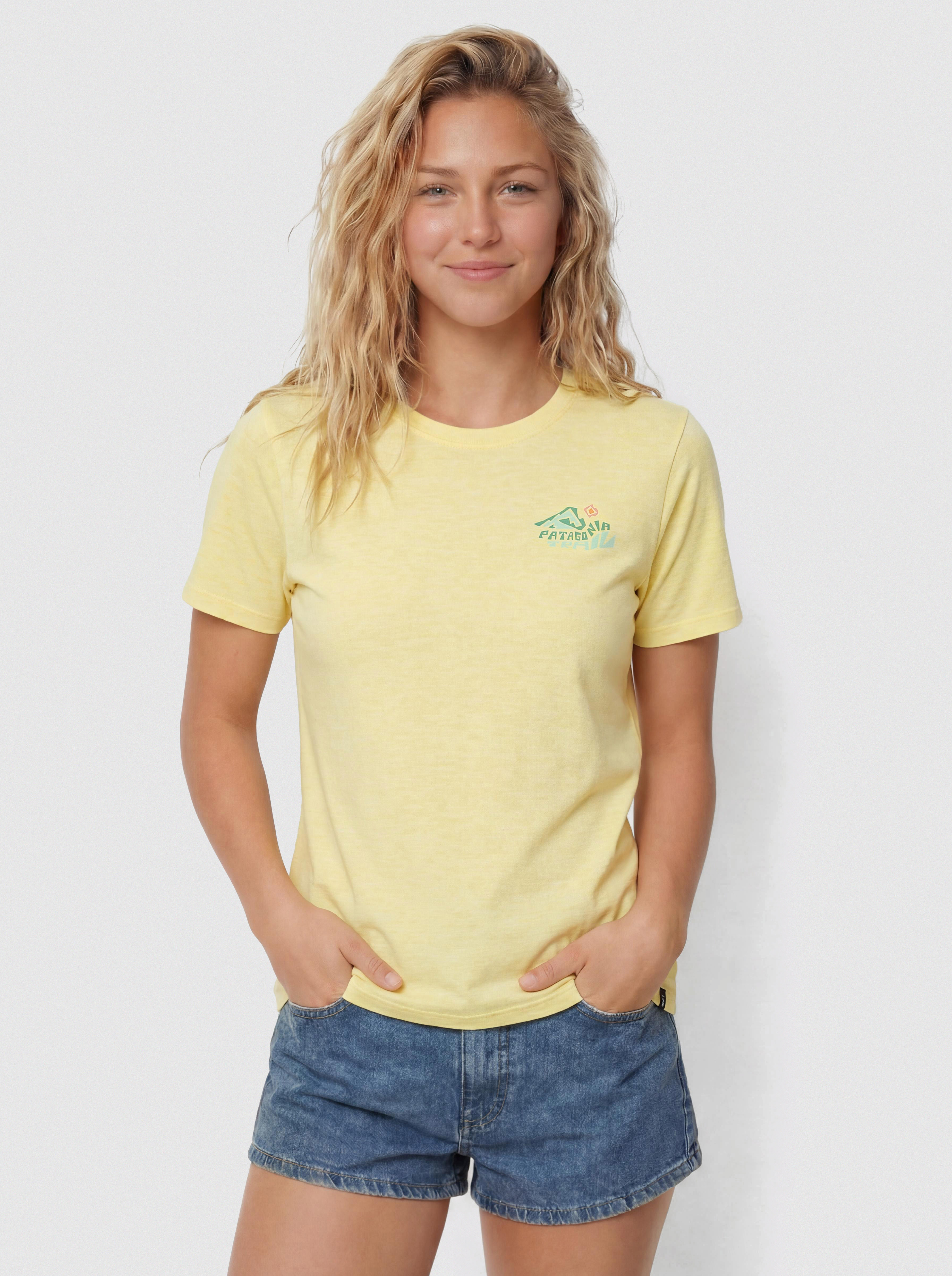 Tričko Patagonia Capilene Cool Trailcheck Wmn (lemon zest)