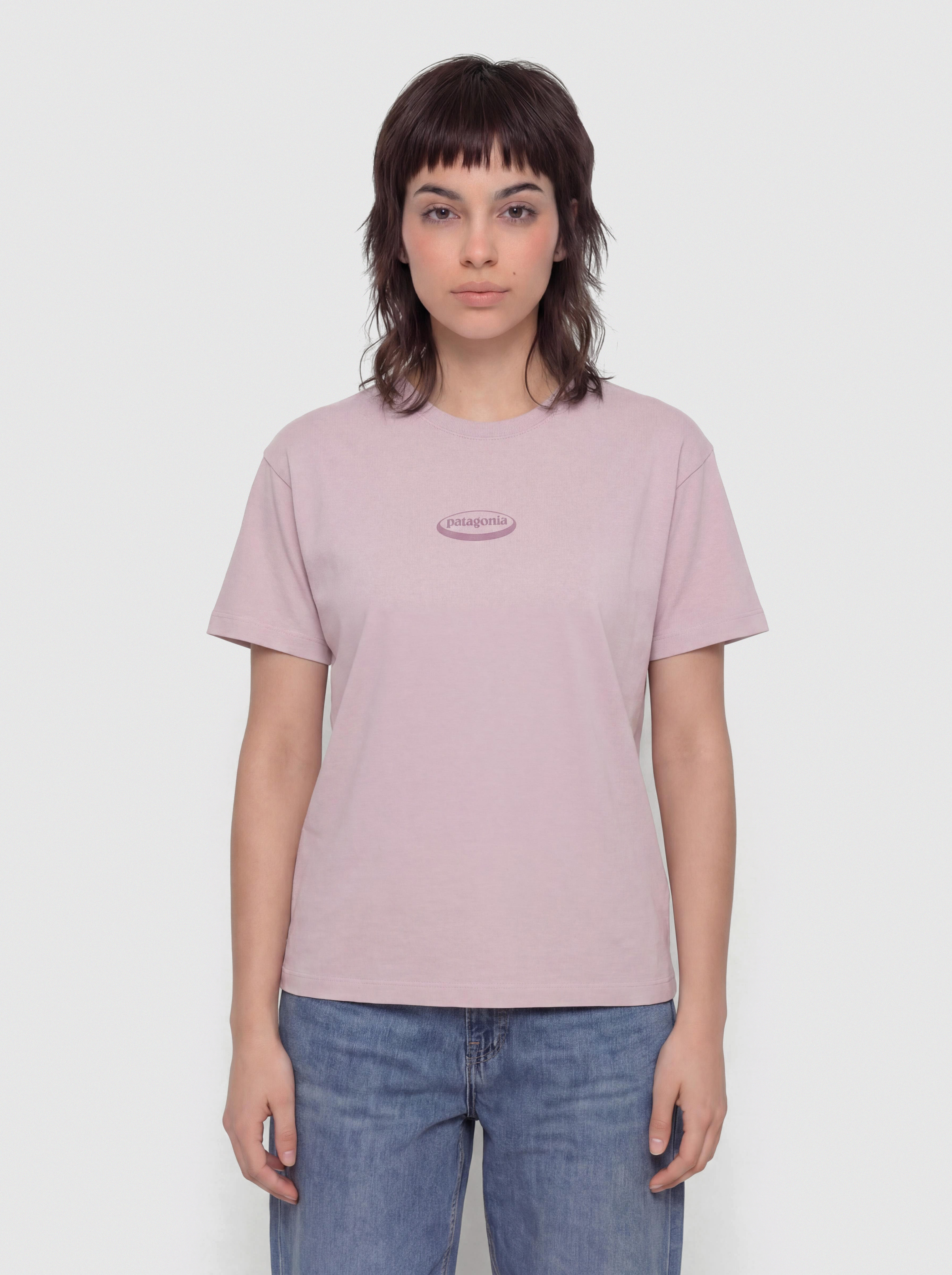 Tričko Patagonia 95 Oval Logo Oversized Wmn (quiet violet)