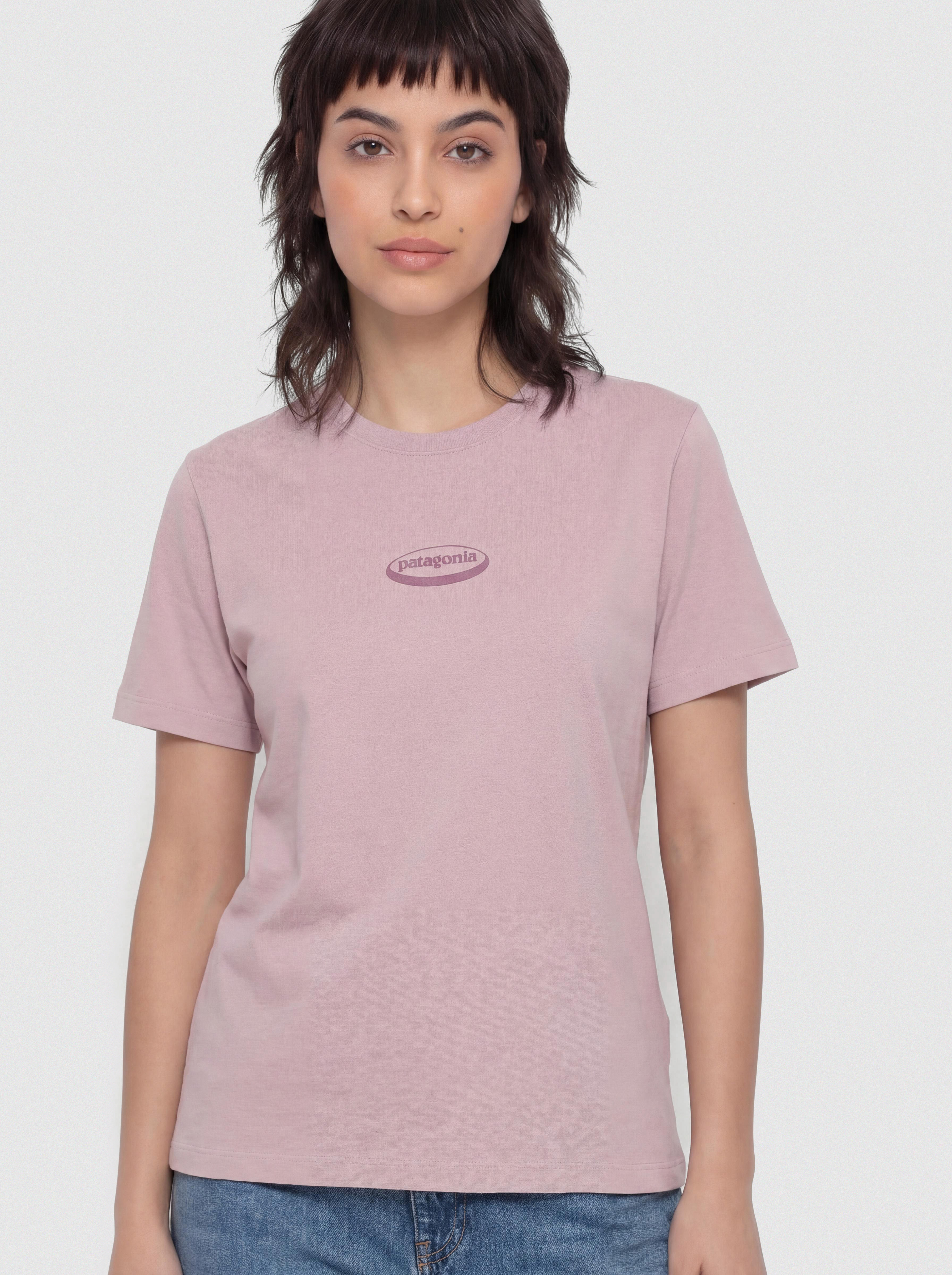 Tričko Patagonia 95 Oval Logo Oversized Wmn (quiet violet)