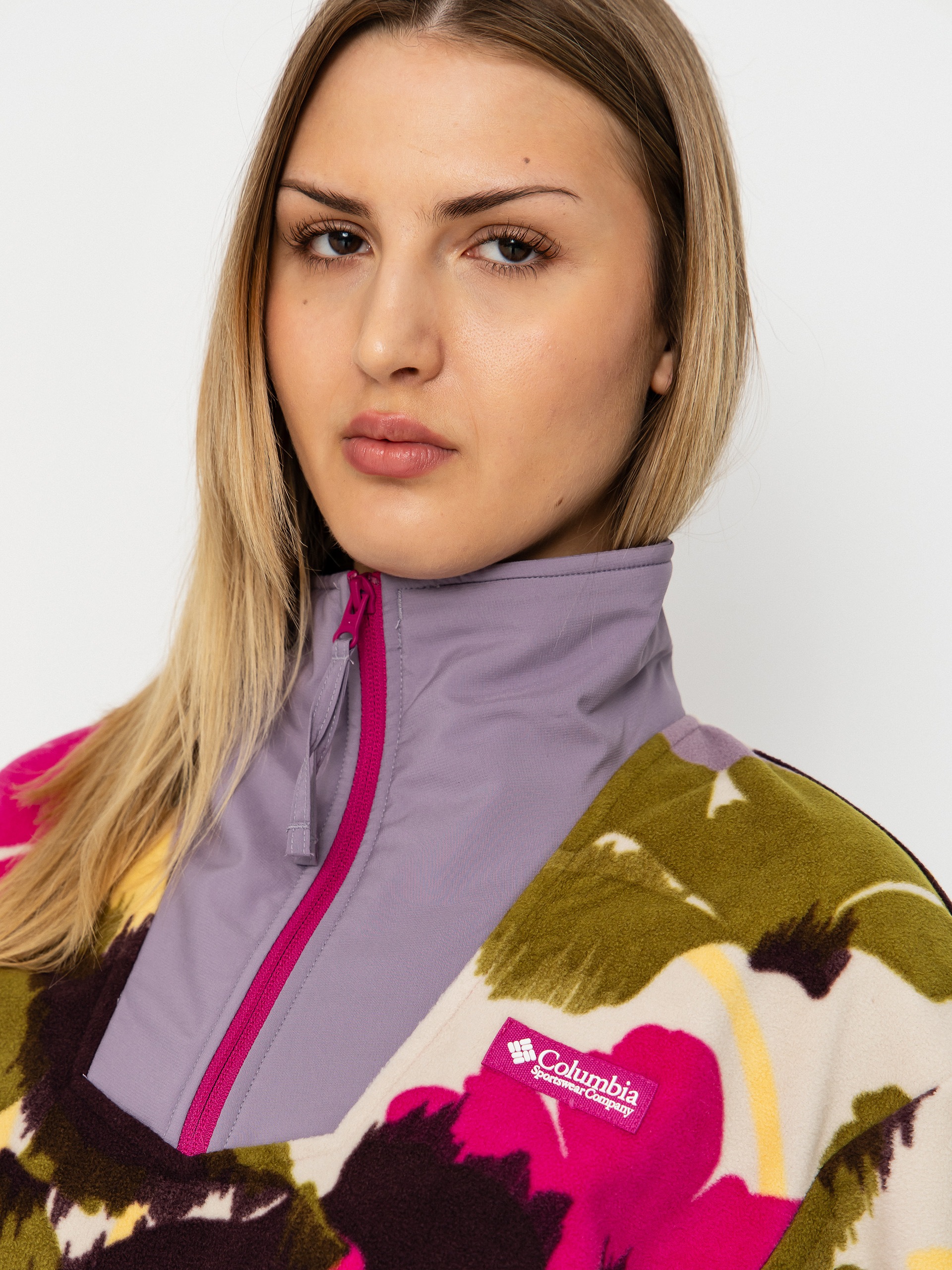 Dámský Fleecová mikina Columbia Sequoia Grove Printed Half Zip (fuchsia/ikatbloom)